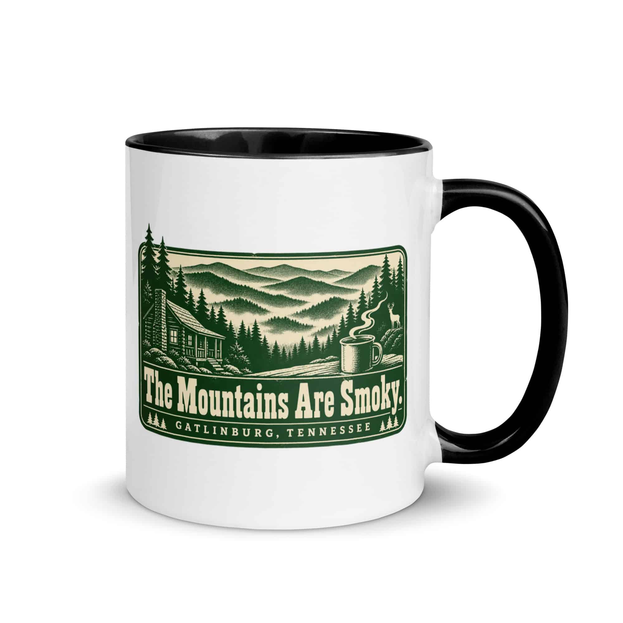 Gatlinburg and the Smokies Color Inside Coffee Mug: The Mountains Are Smoky, Forest Ink Stamp