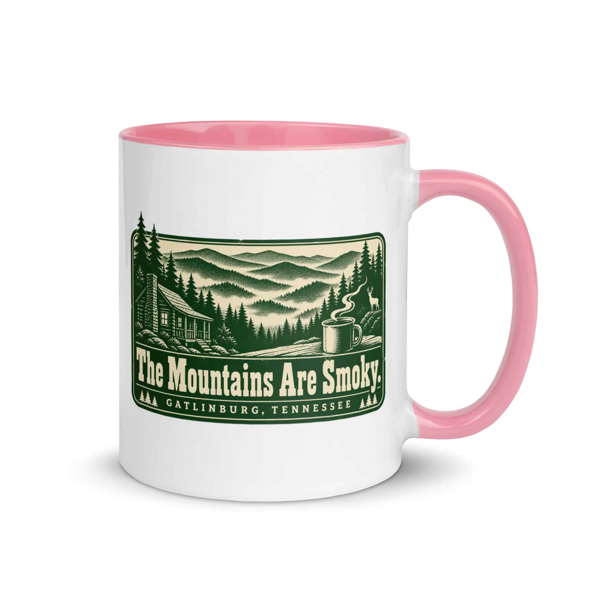 Gatlinburg and the Smokies Color Inside Coffee Mug: The Mountains Are Smoky, Forest Ink Stamp