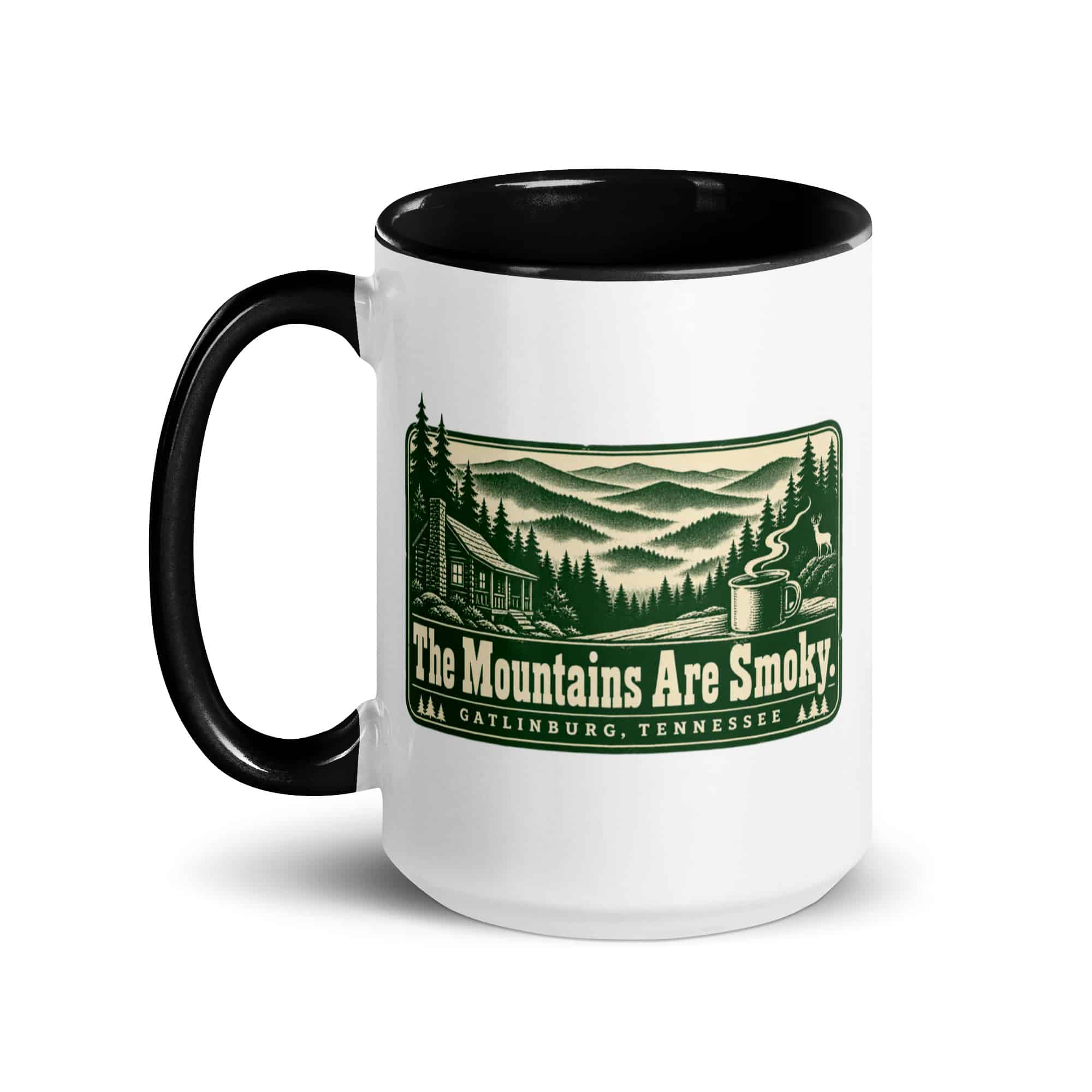 Gatlinburg and the Smokies Color Inside Coffee Mug: The Mountains Are Smoky, Forest Ink Stamp