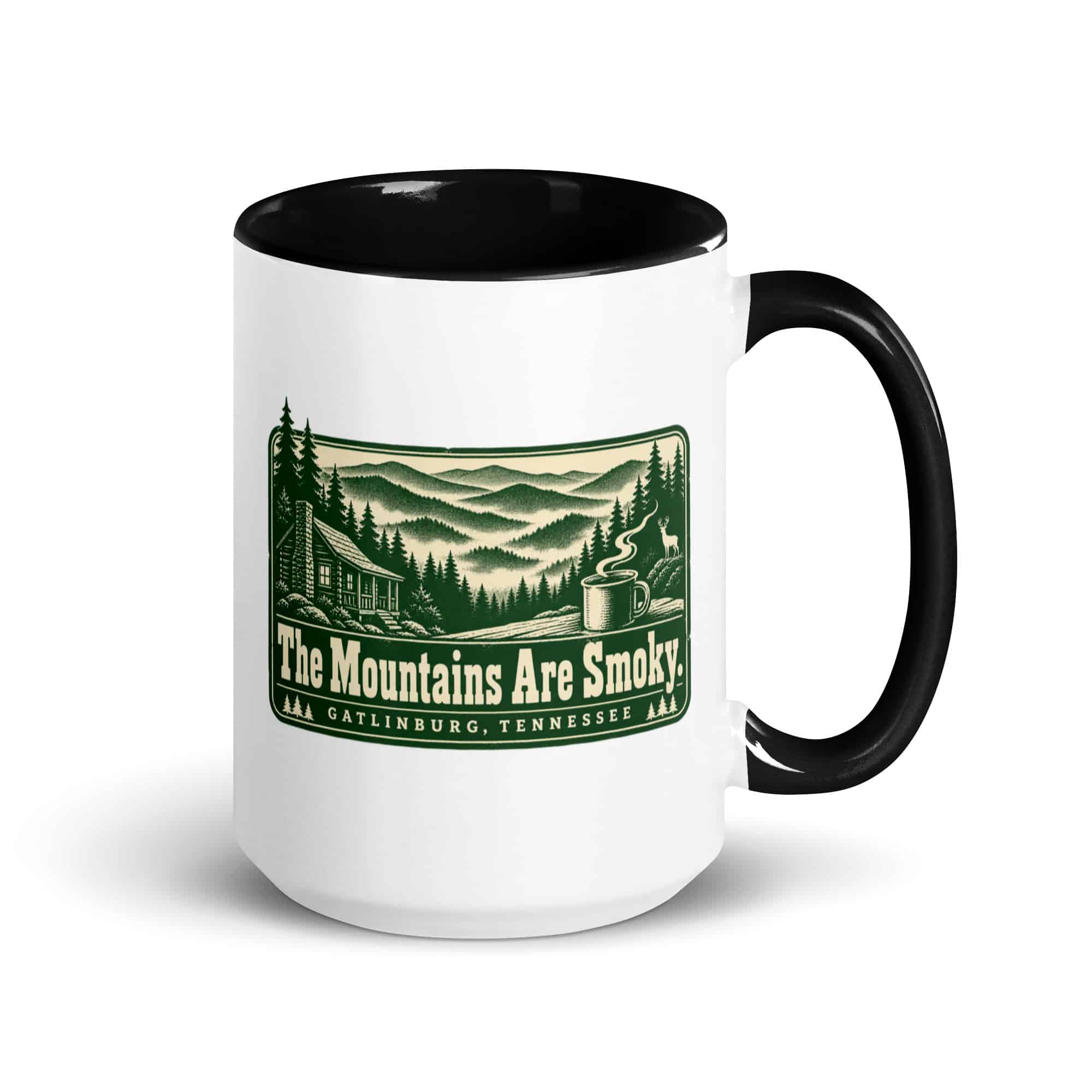 Gatlinburg and the Smokies Color Inside Coffee Mug: The Mountains Are Smoky, Forest Ink Stamp