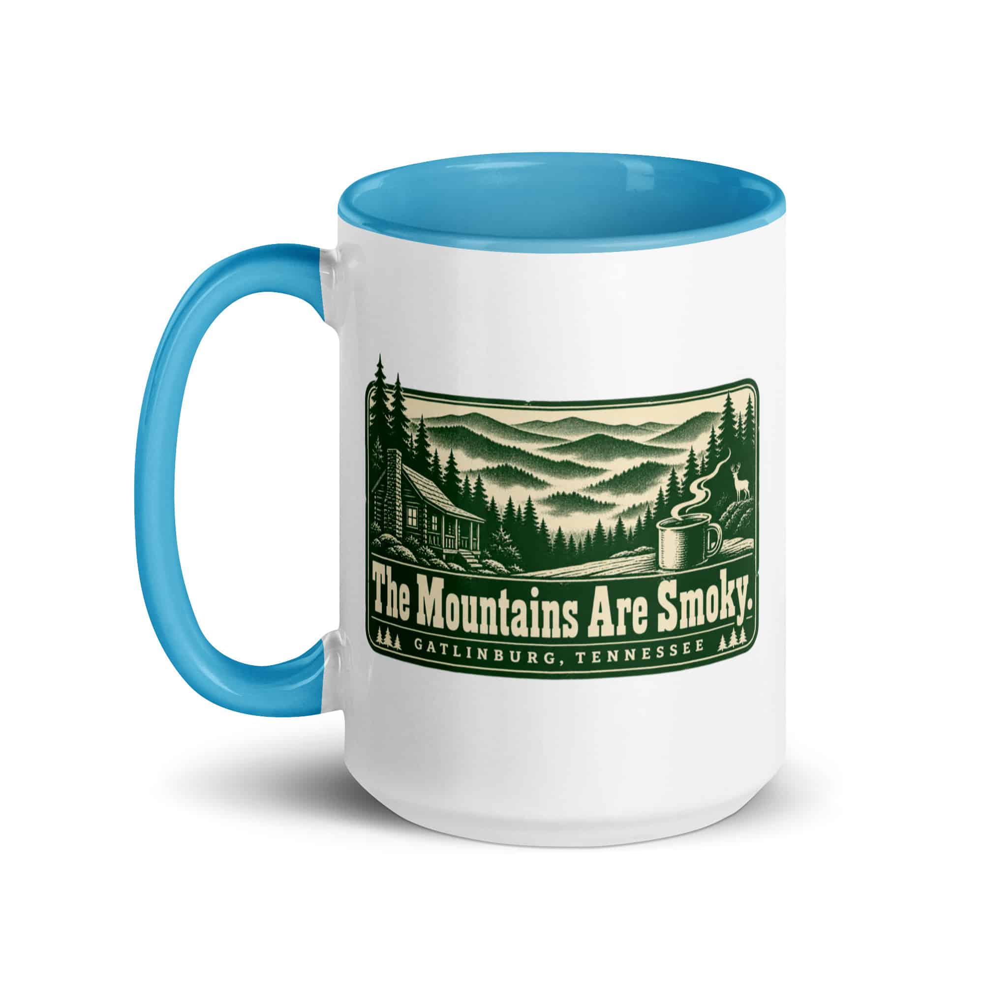 Gatlinburg and the Smokies Color Inside Coffee Mug: The Mountains Are Smoky, Forest Ink Stamp
