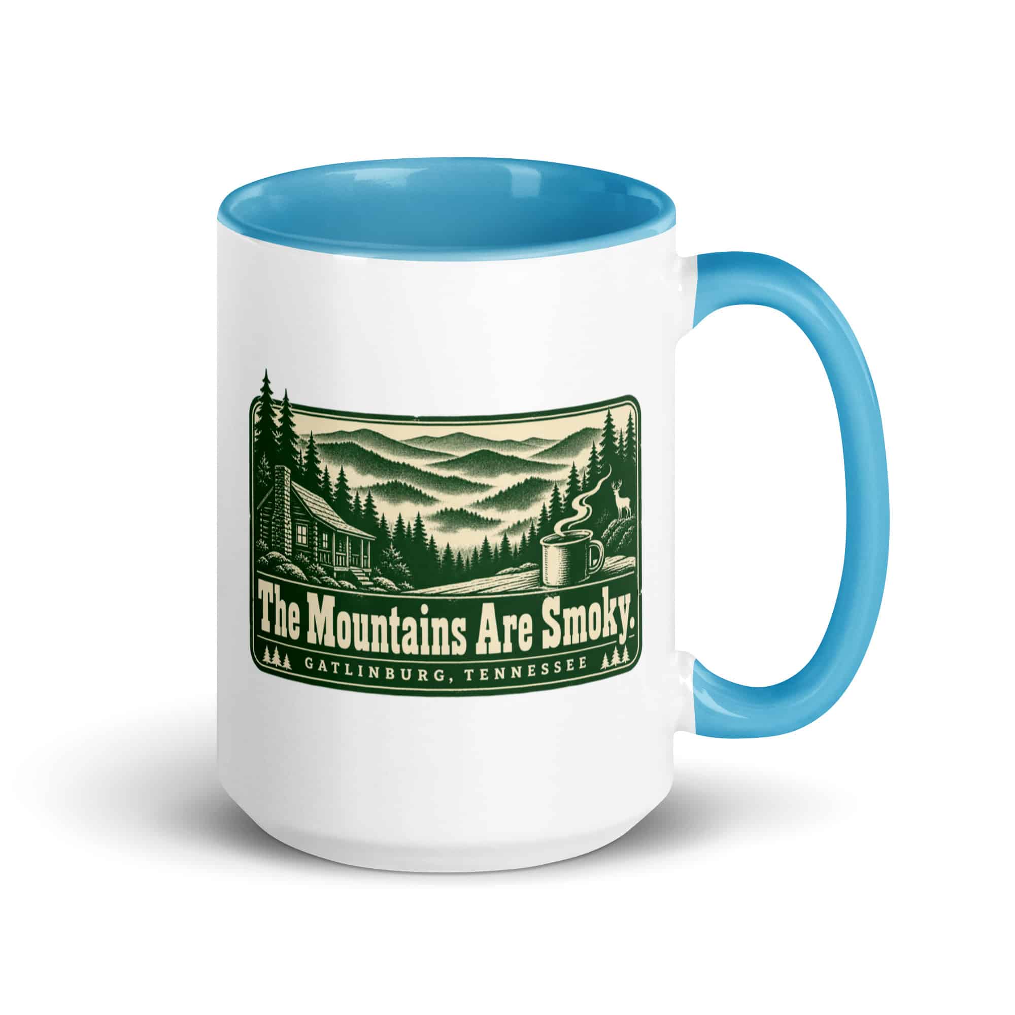 Gatlinburg and the Smokies Color Inside Coffee Mug: The Mountains Are Smoky, Forest Ink Stamp