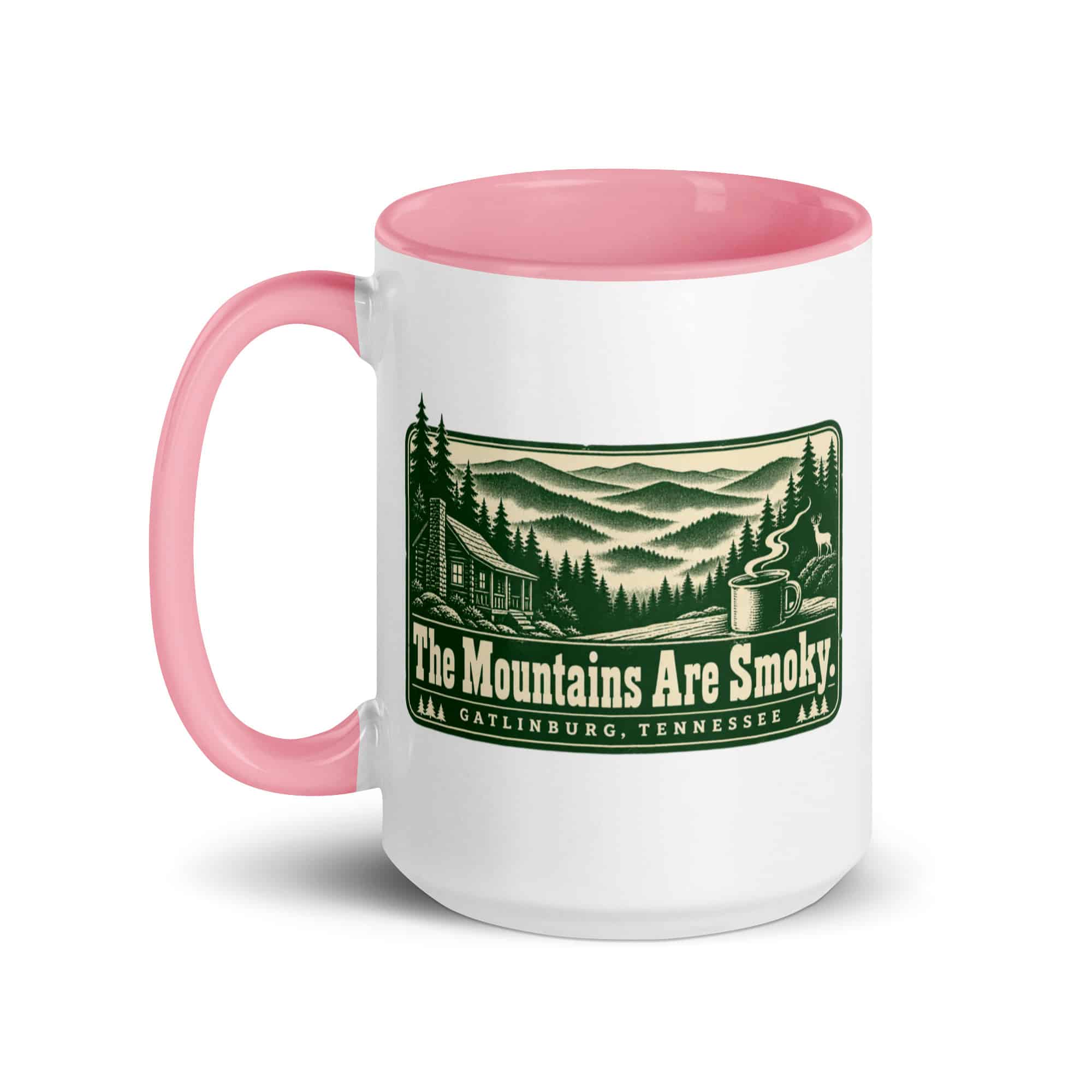 Gatlinburg and the Smokies Color Inside Coffee Mug: The Mountains Are Smoky, Forest Ink Stamp