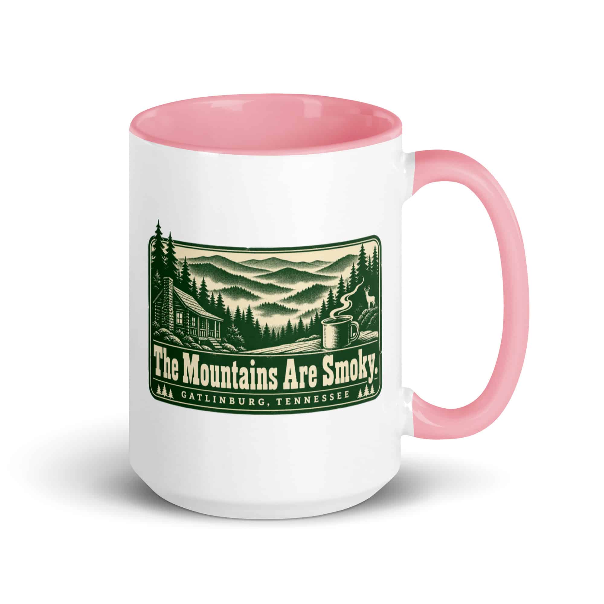 Gatlinburg and the Smokies Color Inside Coffee Mug: The Mountains Are Smoky, Forest Ink Stamp