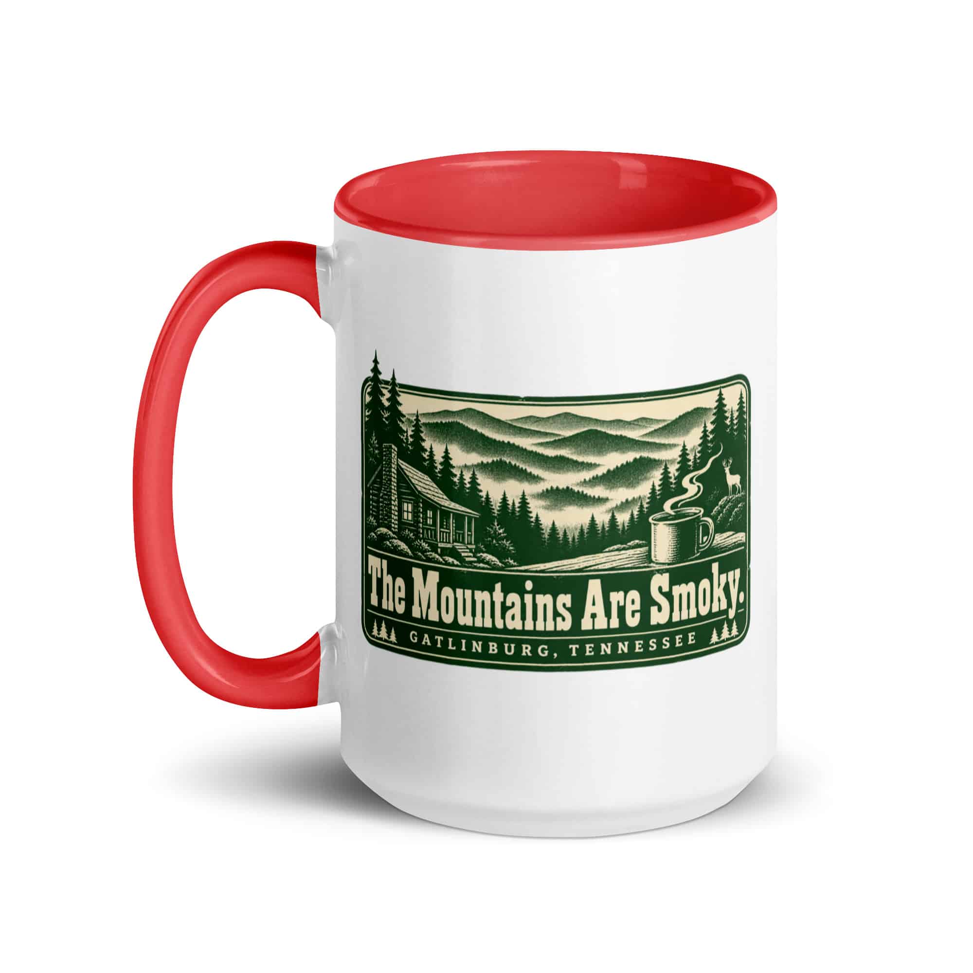 Gatlinburg and the Smokies Color Inside Coffee Mug: The Mountains Are Smoky, Forest Ink Stamp
