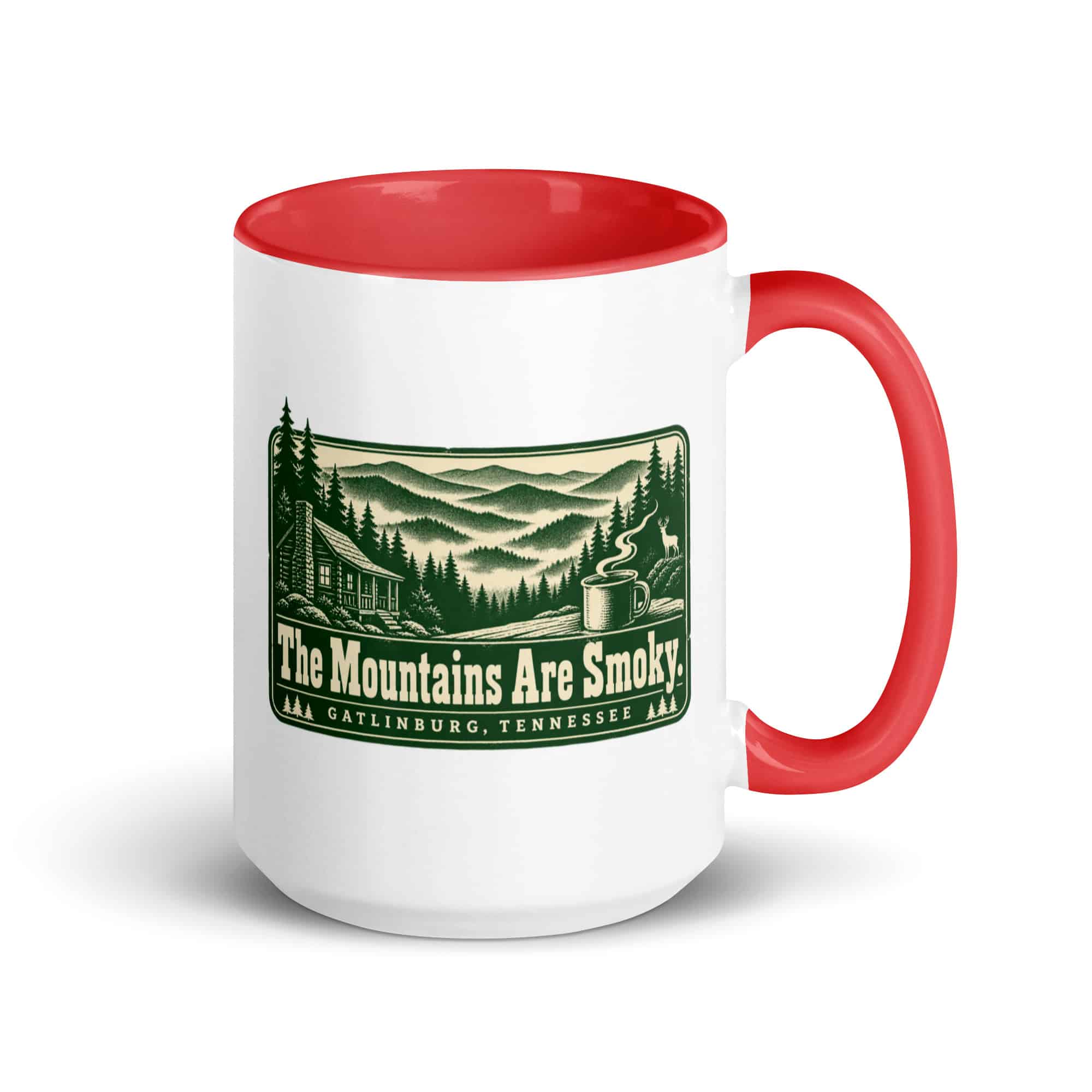 Gatlinburg and the Smokies Color Inside Coffee Mug: The Mountains Are Smoky, Forest Ink Stamp