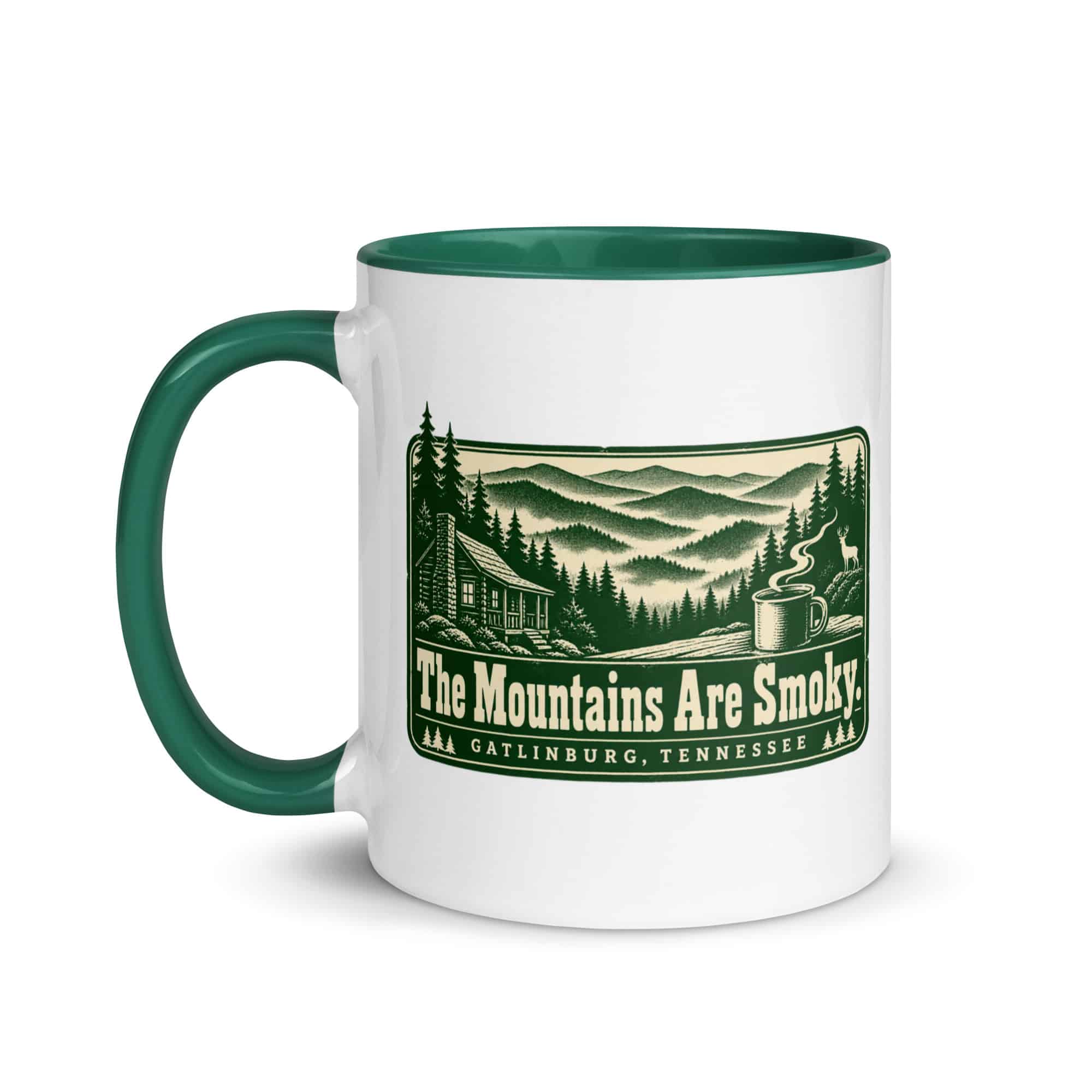 Gatlinburg and the Smokies Color Inside Coffee Mug: The Mountains Are Smoky, Forest Ink Stamp