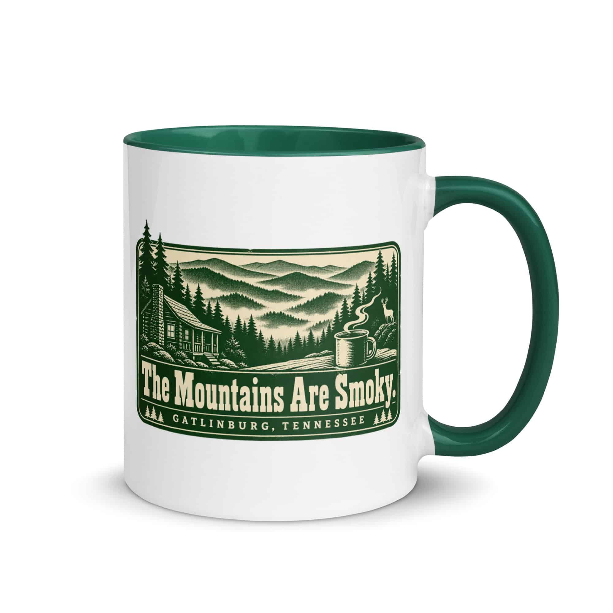 Gatlinburg and the Smokies Color Inside Coffee Mug: The Mountains Are Smoky, Forest Ink Stamp