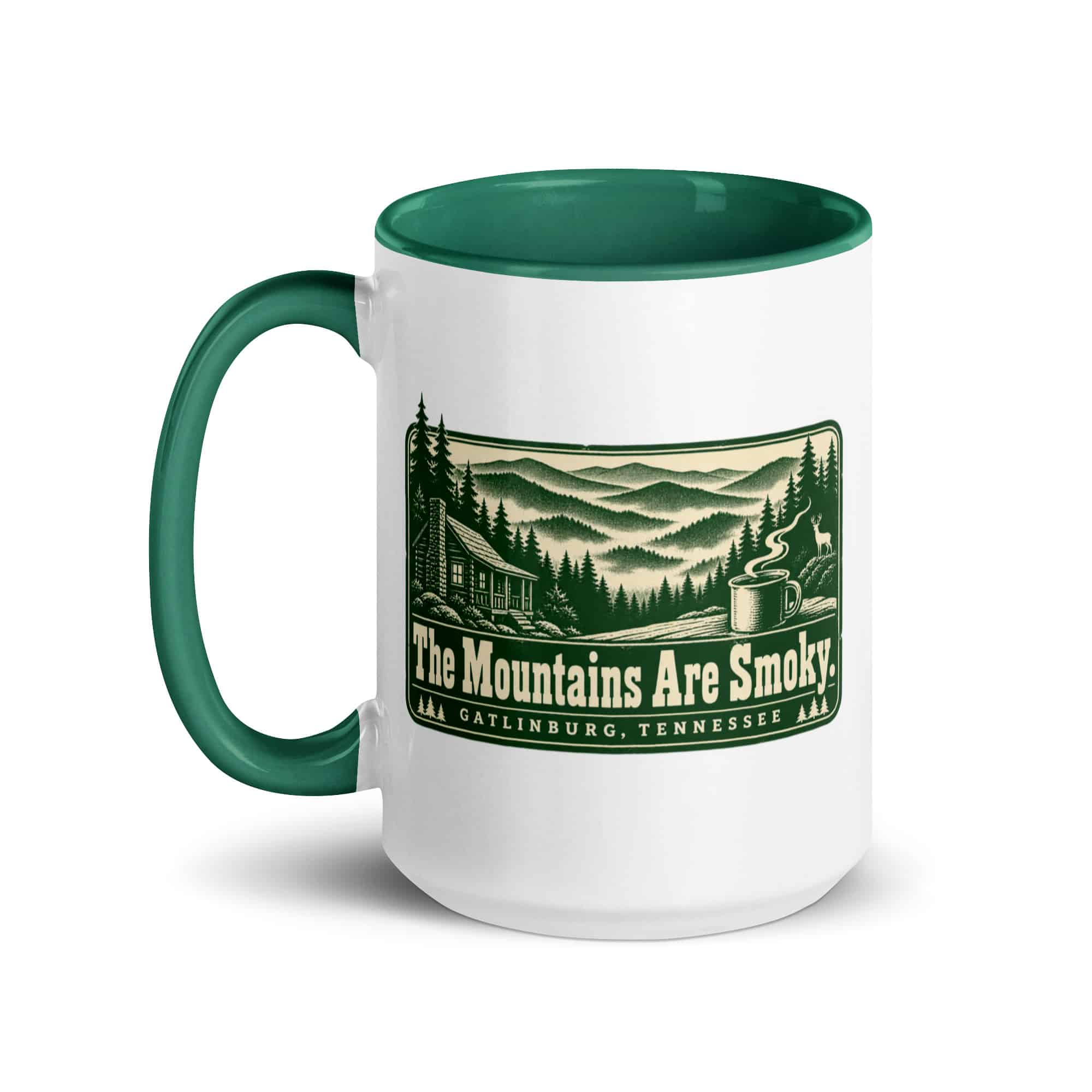 Gatlinburg and the Smokies Color Inside Coffee Mug: The Mountains Are Smoky, Forest Ink Stamp