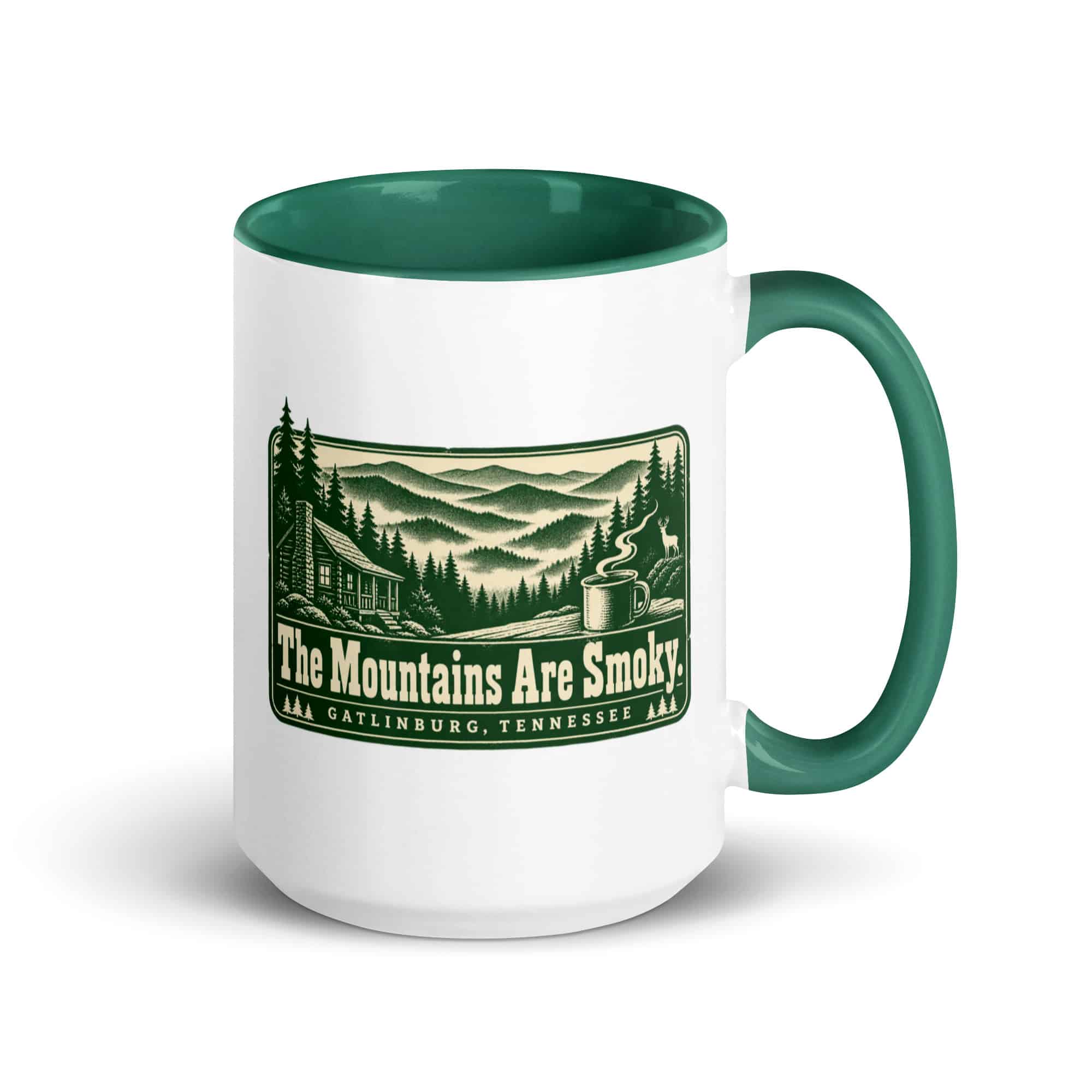 Gatlinburg and the Smokies Color Inside Coffee Mug: The Mountains Are Smoky, Forest Ink Stamp