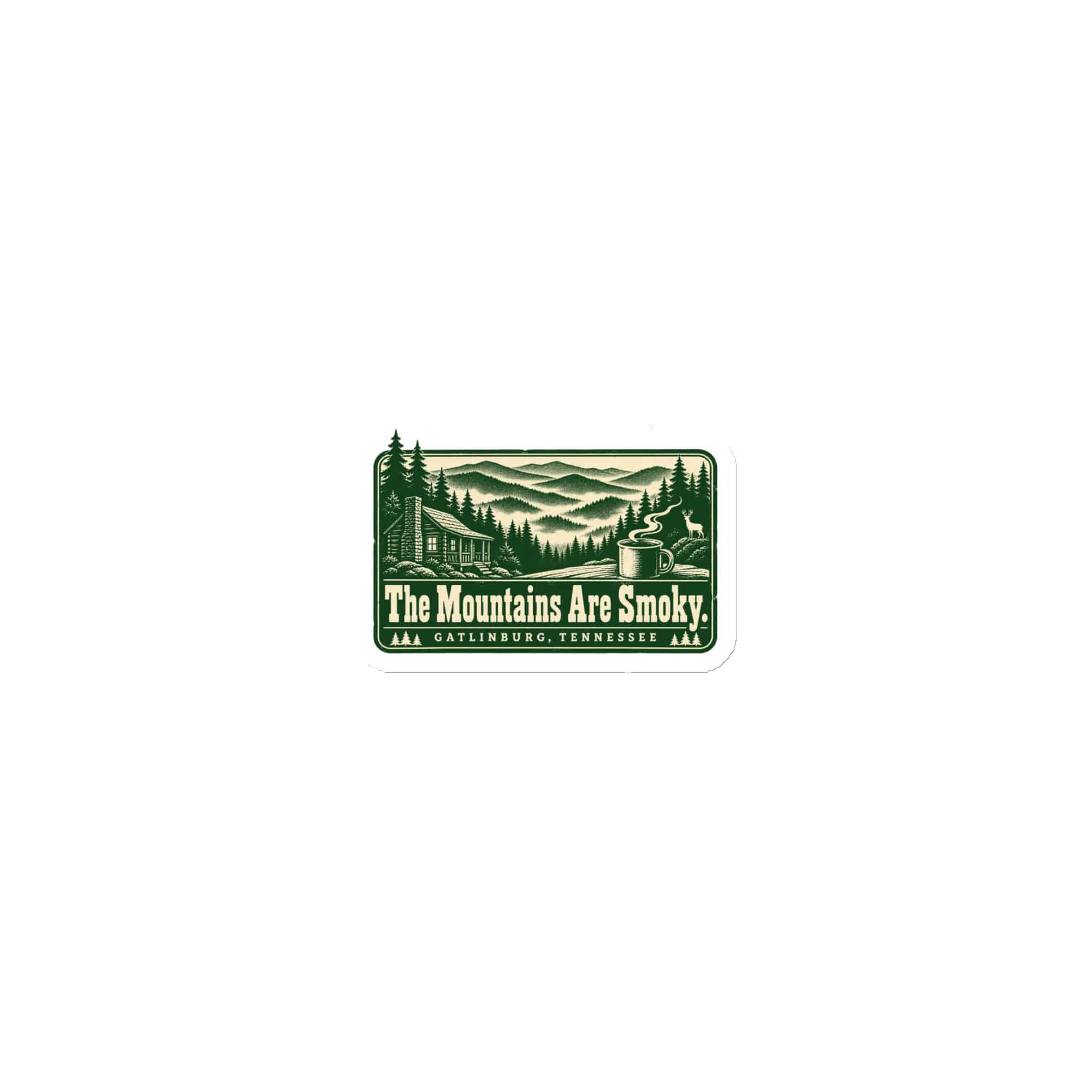 Gatlinburg and the Smokies Die-Cut Magnet: The Mountains Are Smoky, Forest Ink Stamp