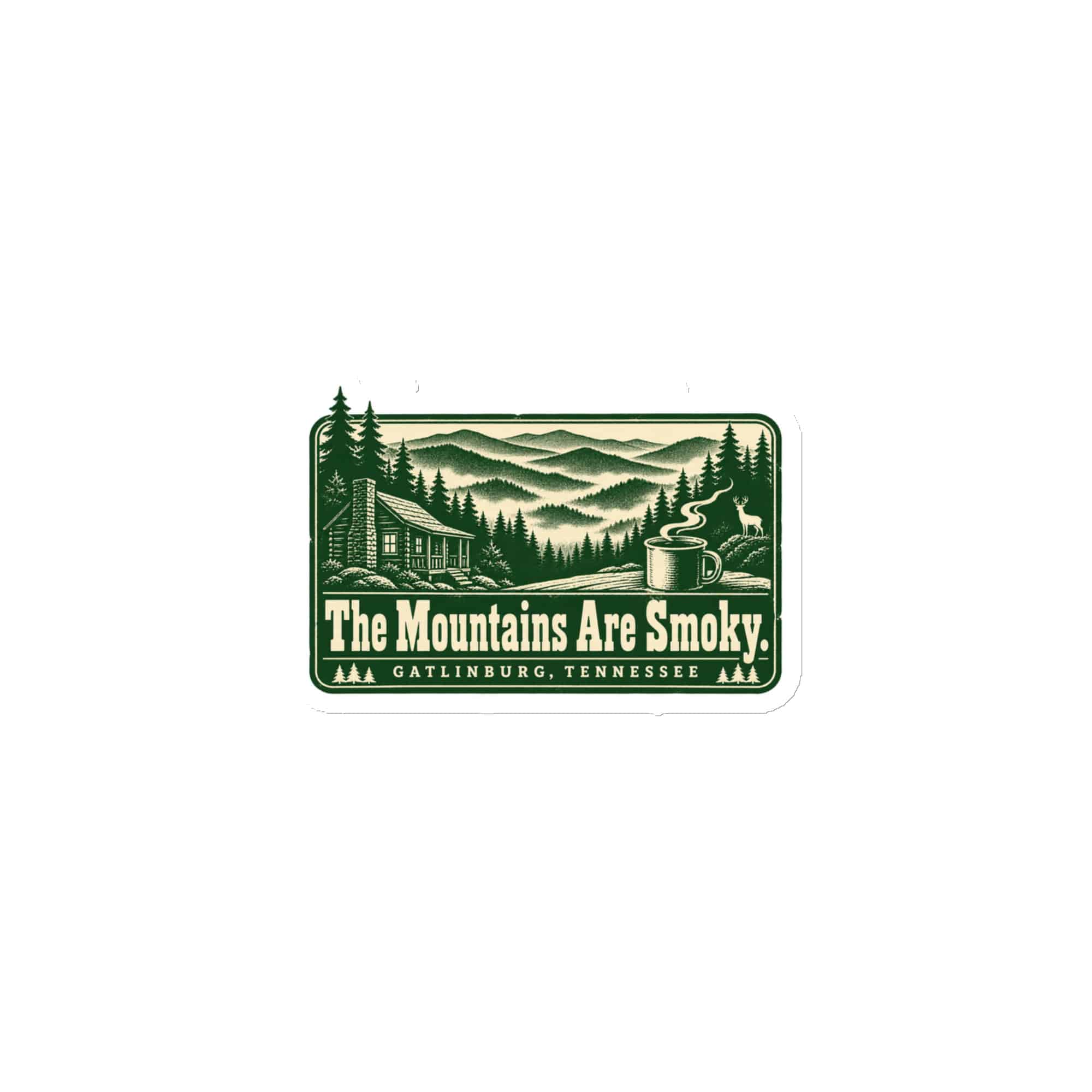 Gatlinburg and the Smokies Die-Cut Magnet: The Mountains Are Smoky, Forest Ink Stamp