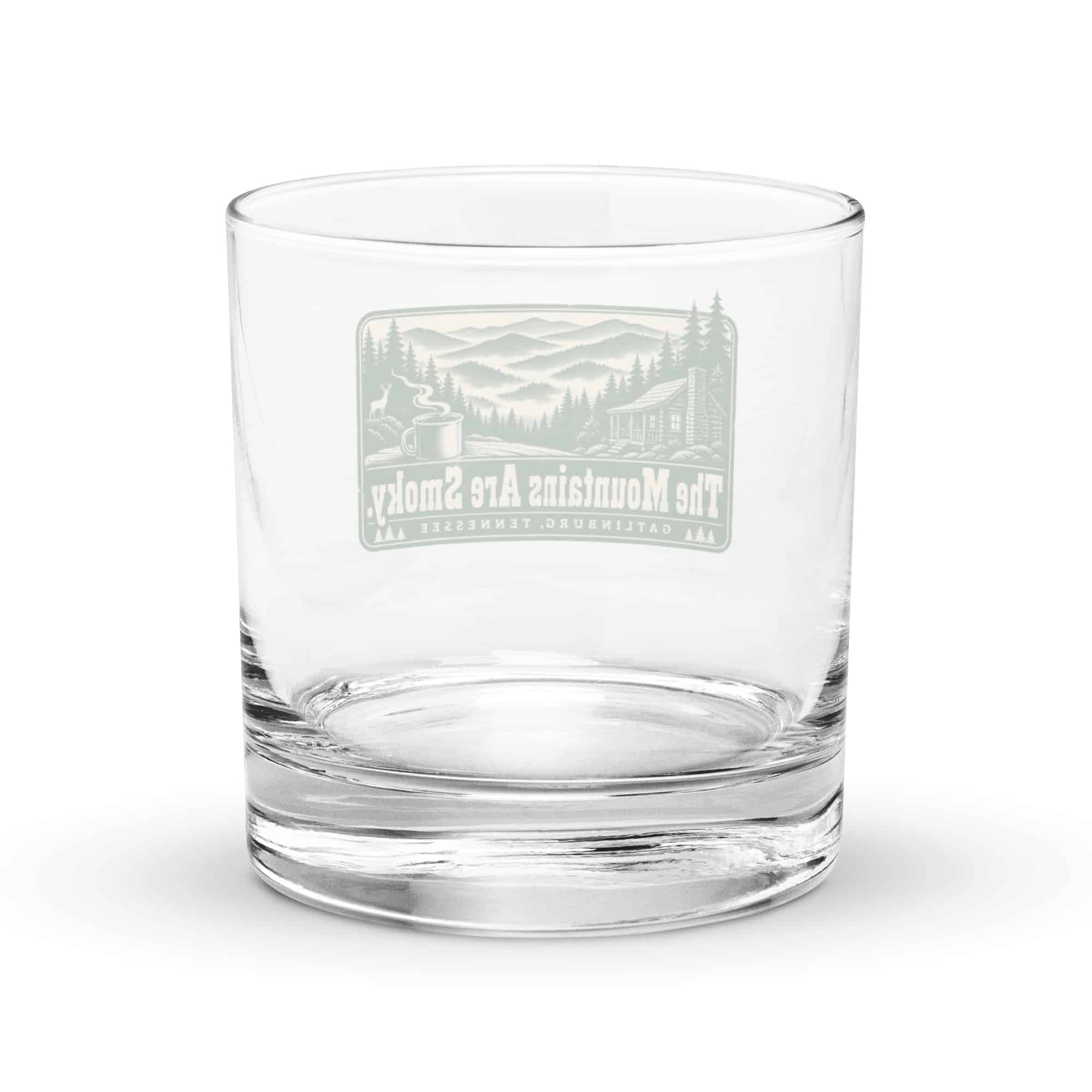 Gatlinburg and the Smokies Rocks Glass: The Mountains Are Smoky, Forest Ink Stamp