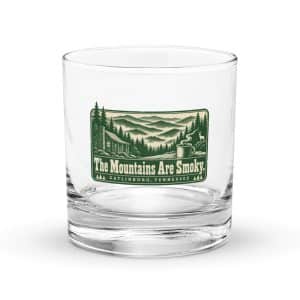 Gatlinburg and the Smokies Rocks Glass: The Mountains Are Smoky, Forest Ink Stamp - 10.5 oz - Main