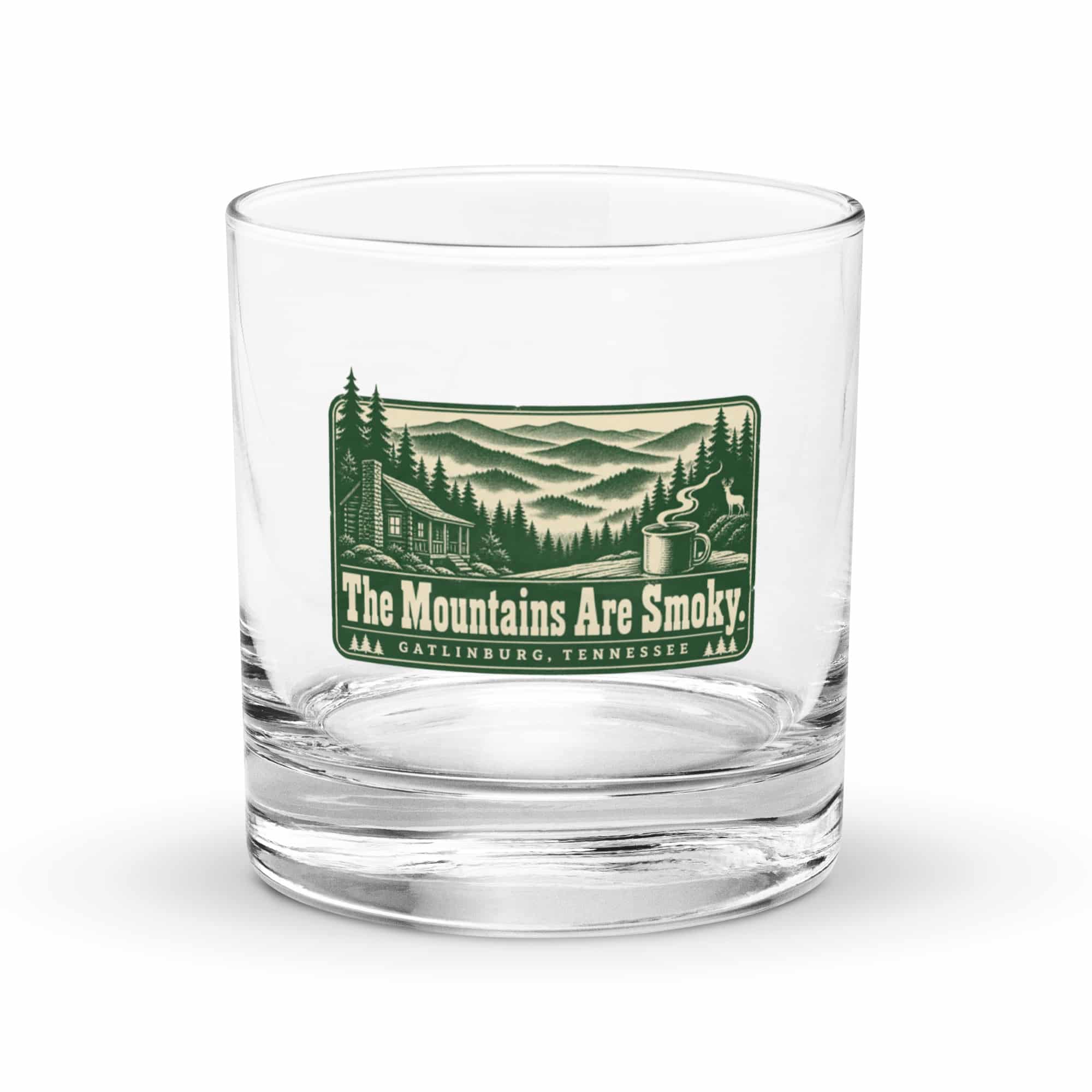Gatlinburg and the Smokies Rocks Glass: The Mountains Are Smoky, Forest Ink Stamp