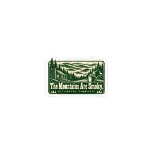Gatlinburg and the Smokies Vinyl Sticker: The Mountains Are Smoky, Forest Ink Stamp - 3″×3″ - Main