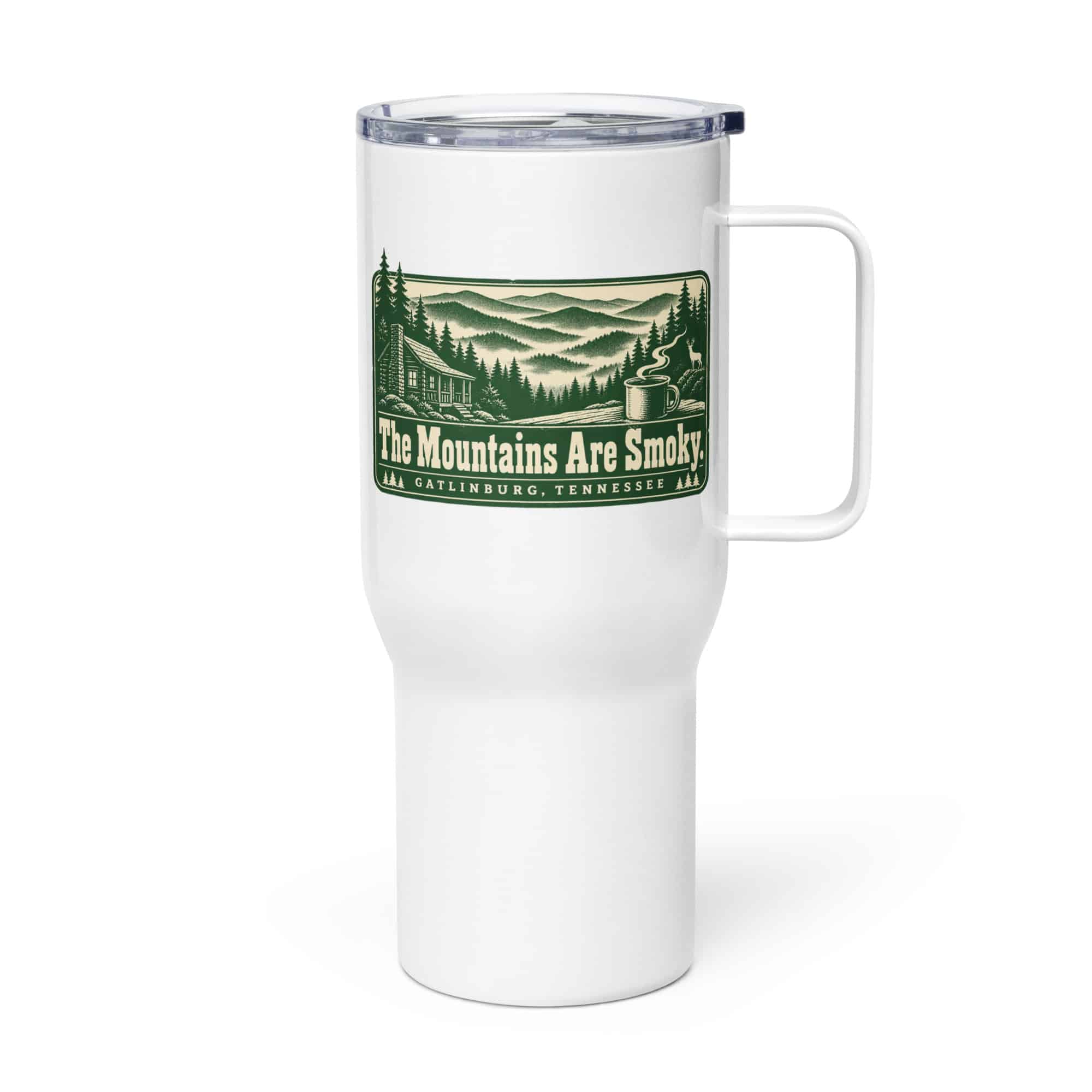 Gatlinburg and the Smokies Travel Mug: The Mountains Are Smoky, Forest Ink Stamp