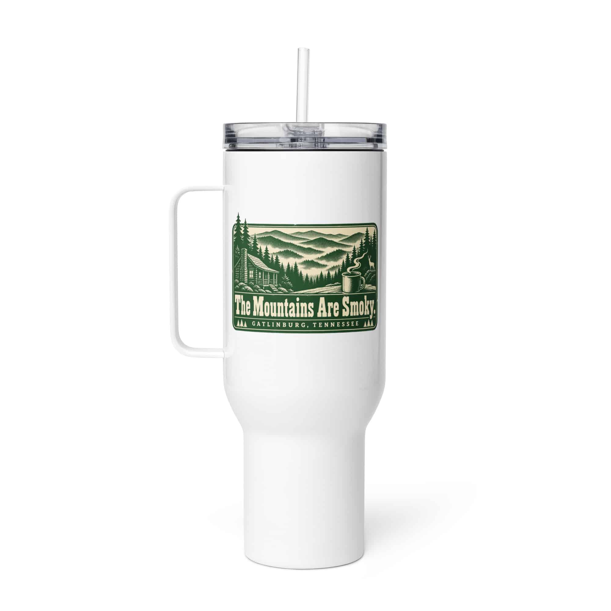 Gatlinburg and the Smokies Travel Mug: The Mountains Are Smoky, Forest Ink Stamp