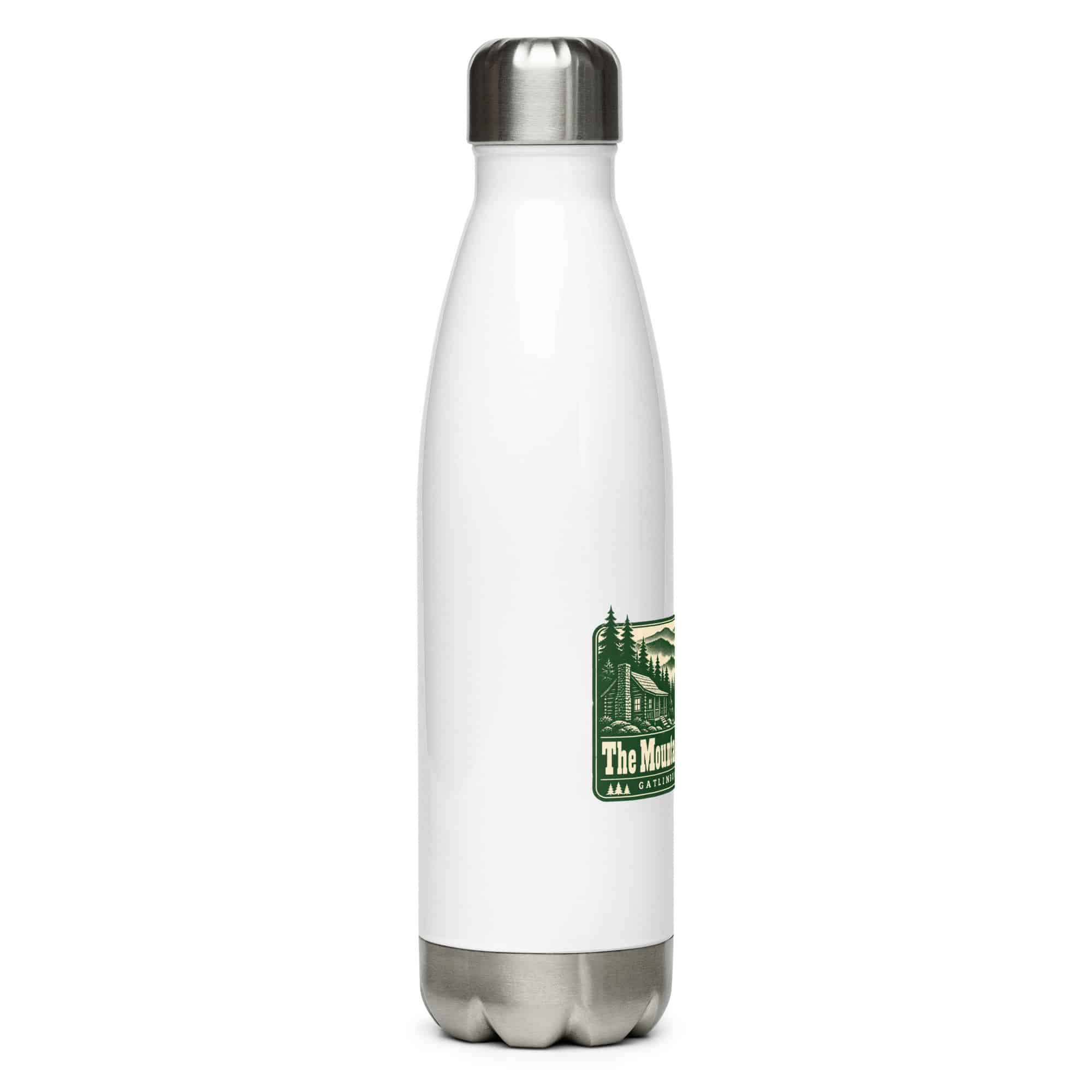 Gatlinburg and the Smokies Stainless Steel Water Bottle: The Mountains Are Smoky, Forest Ink Stamp