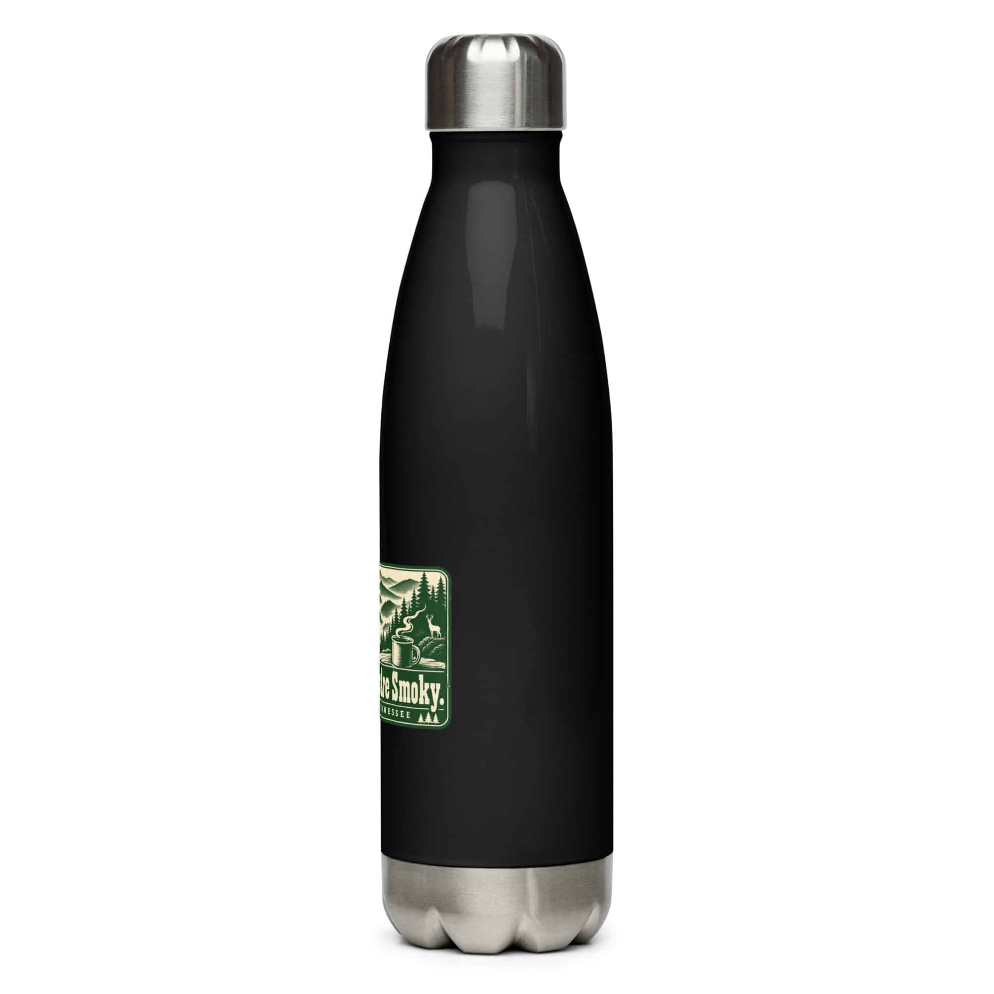 Gatlinburg and the Smokies Stainless Steel Water Bottle: The Mountains Are Smoky, Forest Ink Stamp