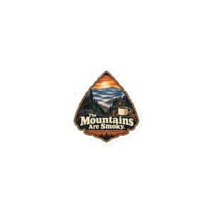 Gatlinburg and the Smokies Die-Cut Magnet: The Mountains Are Smoky, Scenic Shield Badge - 3″×3″ - Main