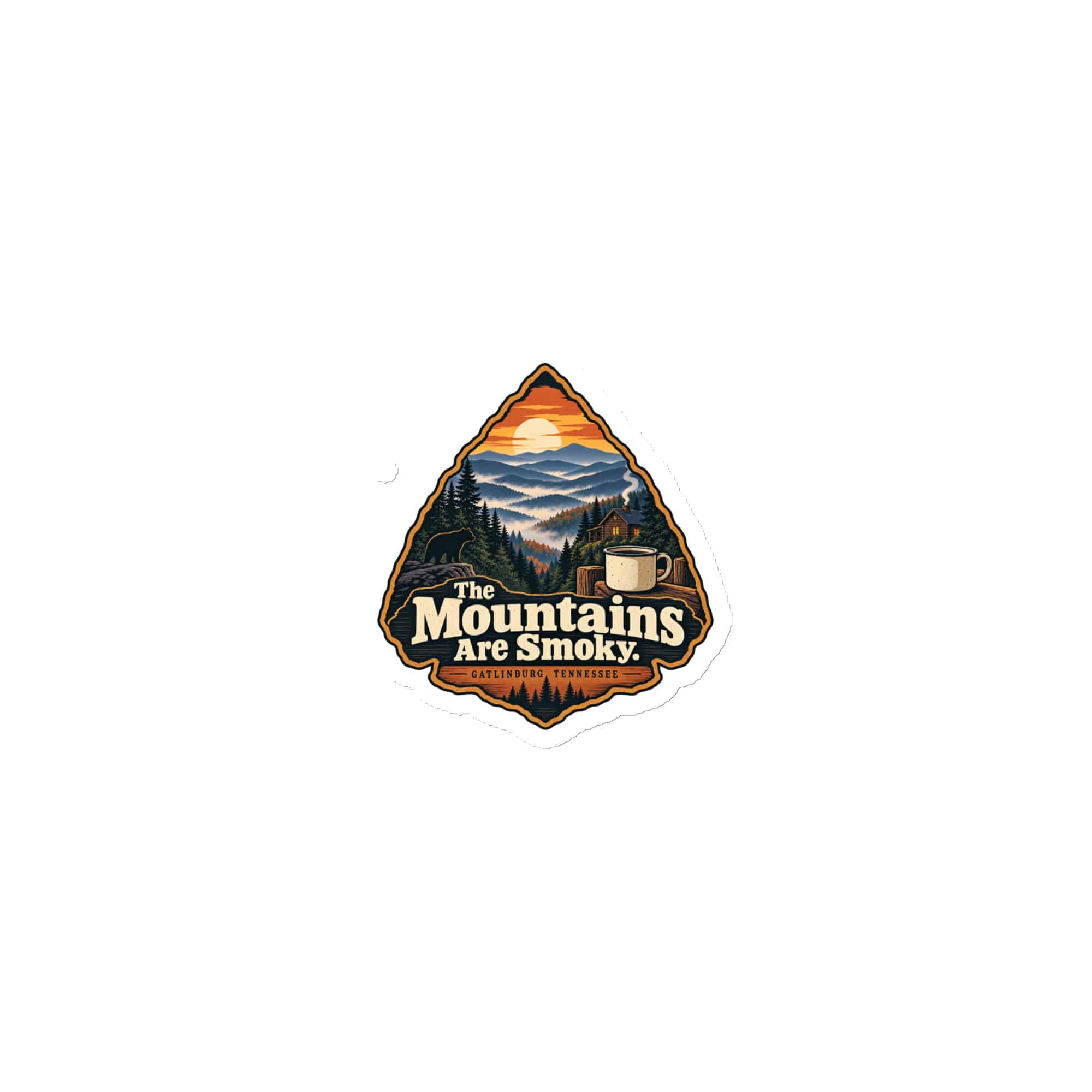 Gatlinburg and the Smokies Die-Cut Magnet: The Mountains Are Smoky, Scenic Shield Badge