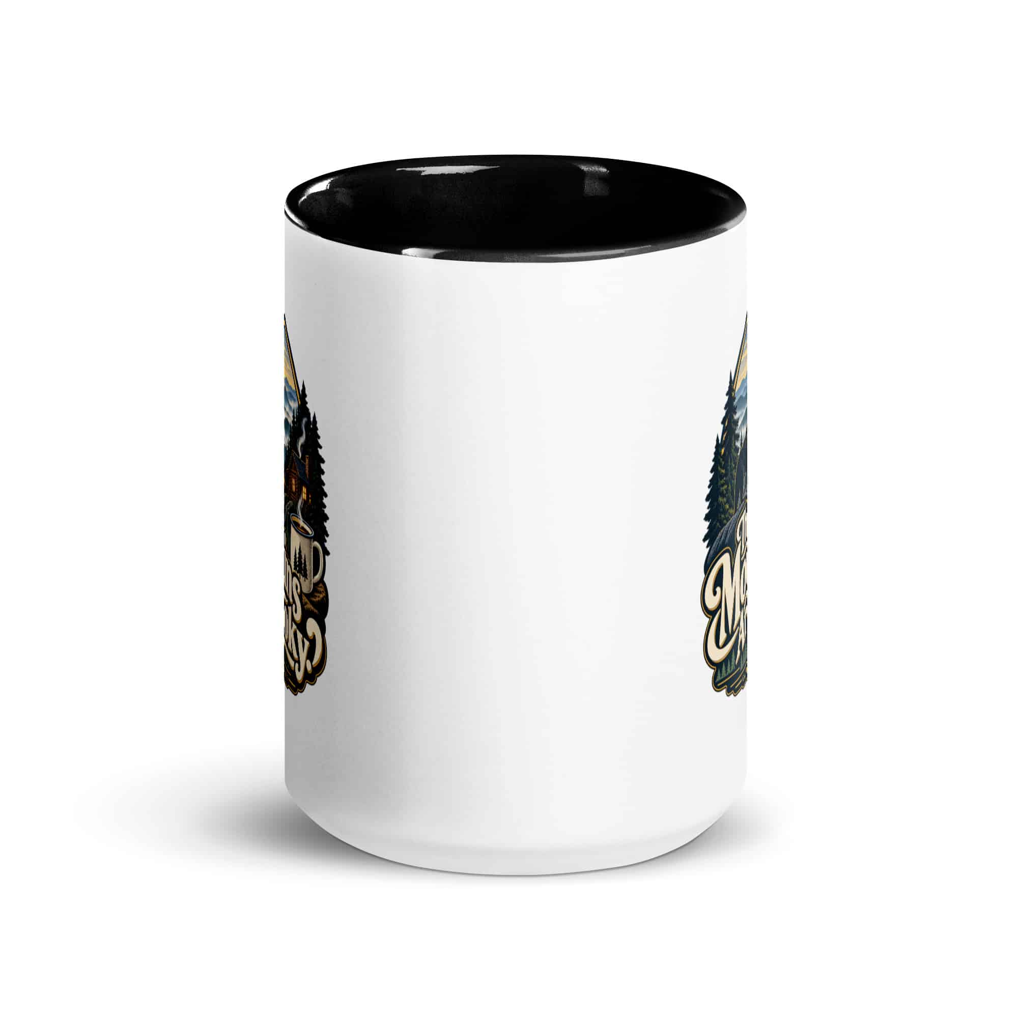 Gatlinburg and the Smokies Color Inside Coffee Mug: The Mountains Are Smoky, Woodland Scenic Lettering