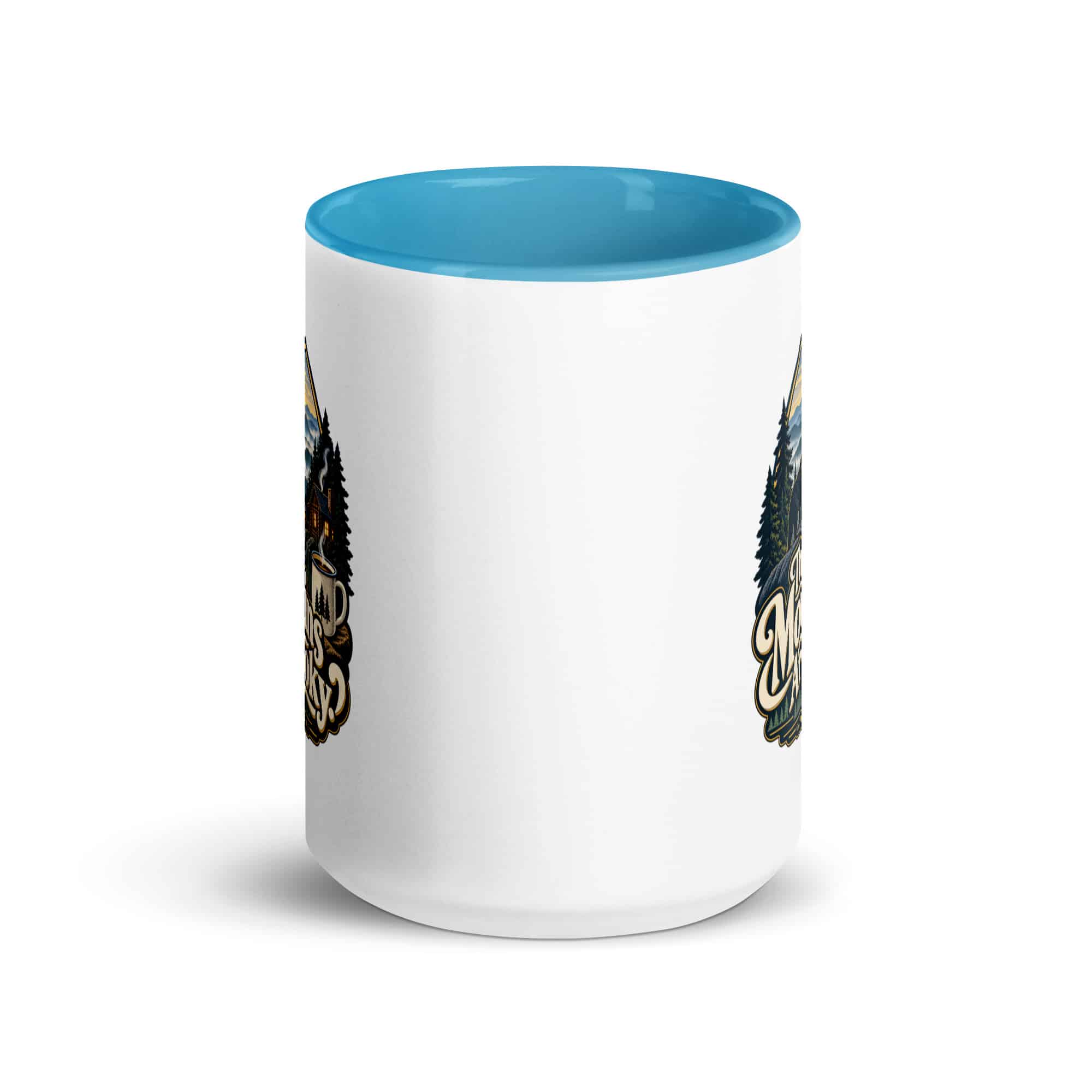 Gatlinburg and the Smokies Color Inside Coffee Mug: The Mountains Are Smoky, Woodland Scenic Lettering