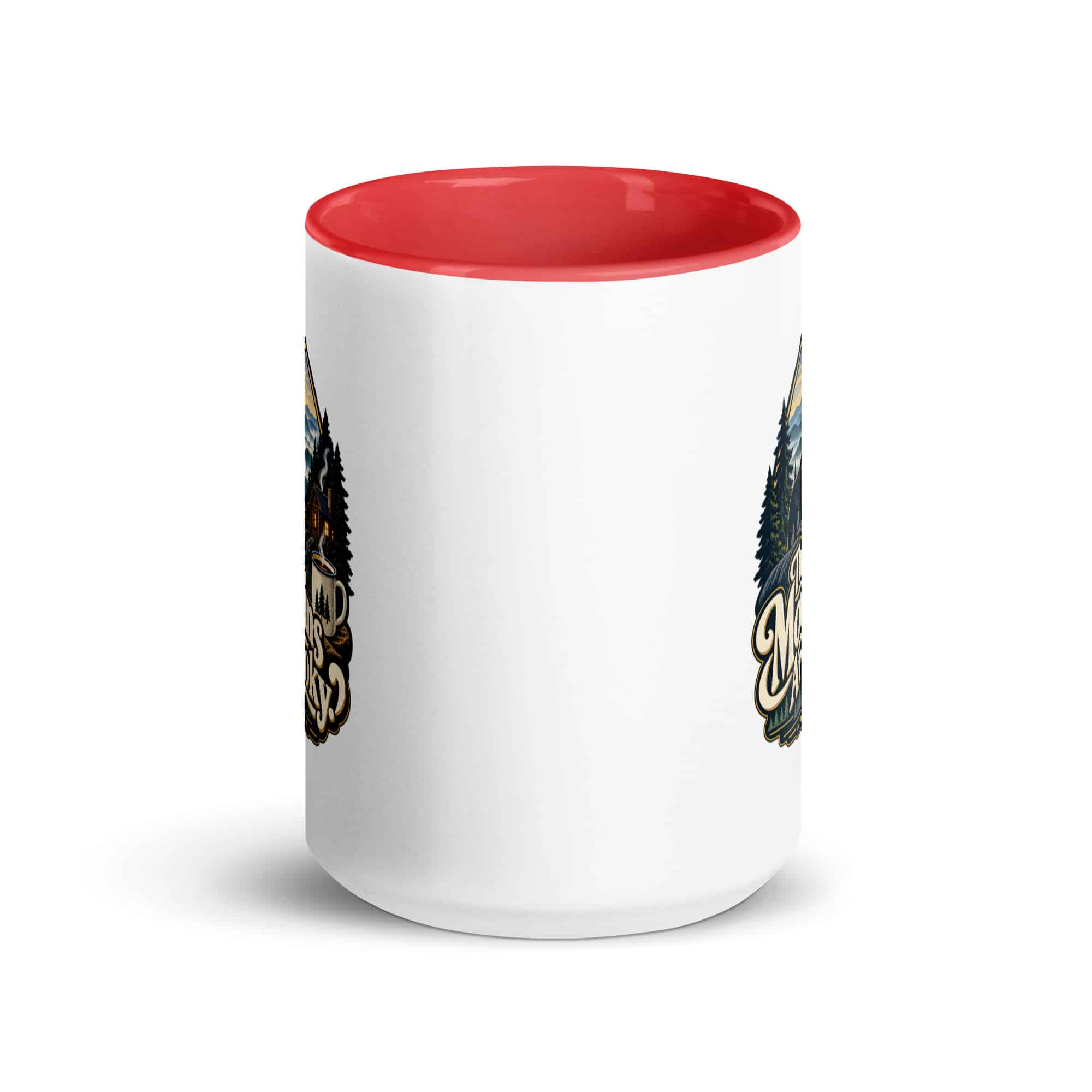 Gatlinburg and the Smokies Color Inside Coffee Mug: The Mountains Are Smoky, Woodland Scenic Lettering