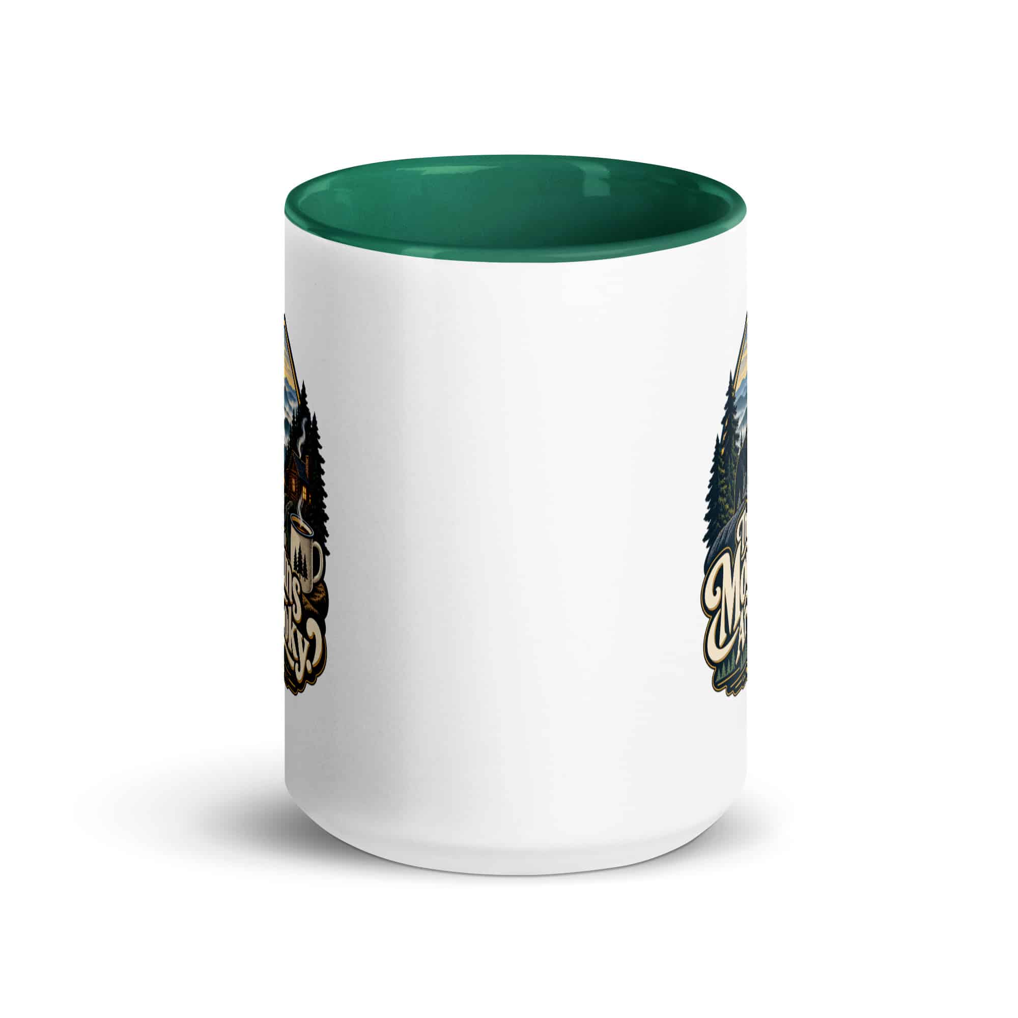 Gatlinburg and the Smokies Color Inside Coffee Mug: The Mountains Are Smoky, Woodland Scenic Lettering