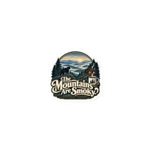 Gatlinburg and the Smokies Die-Cut Magnet: The Mountains Are Smoky, Woodland Scenic Lettering - 3″×3″ - Main