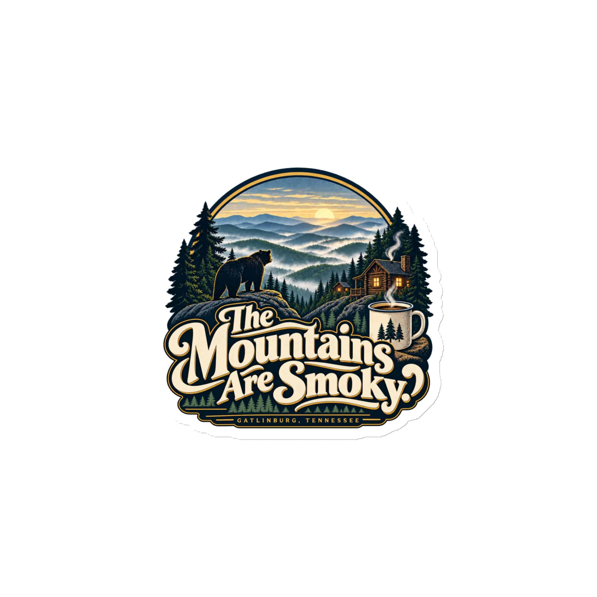 Gatlinburg and the Smokies Die-Cut Magnet: The Mountains Are Smoky, Woodland Scenic Lettering