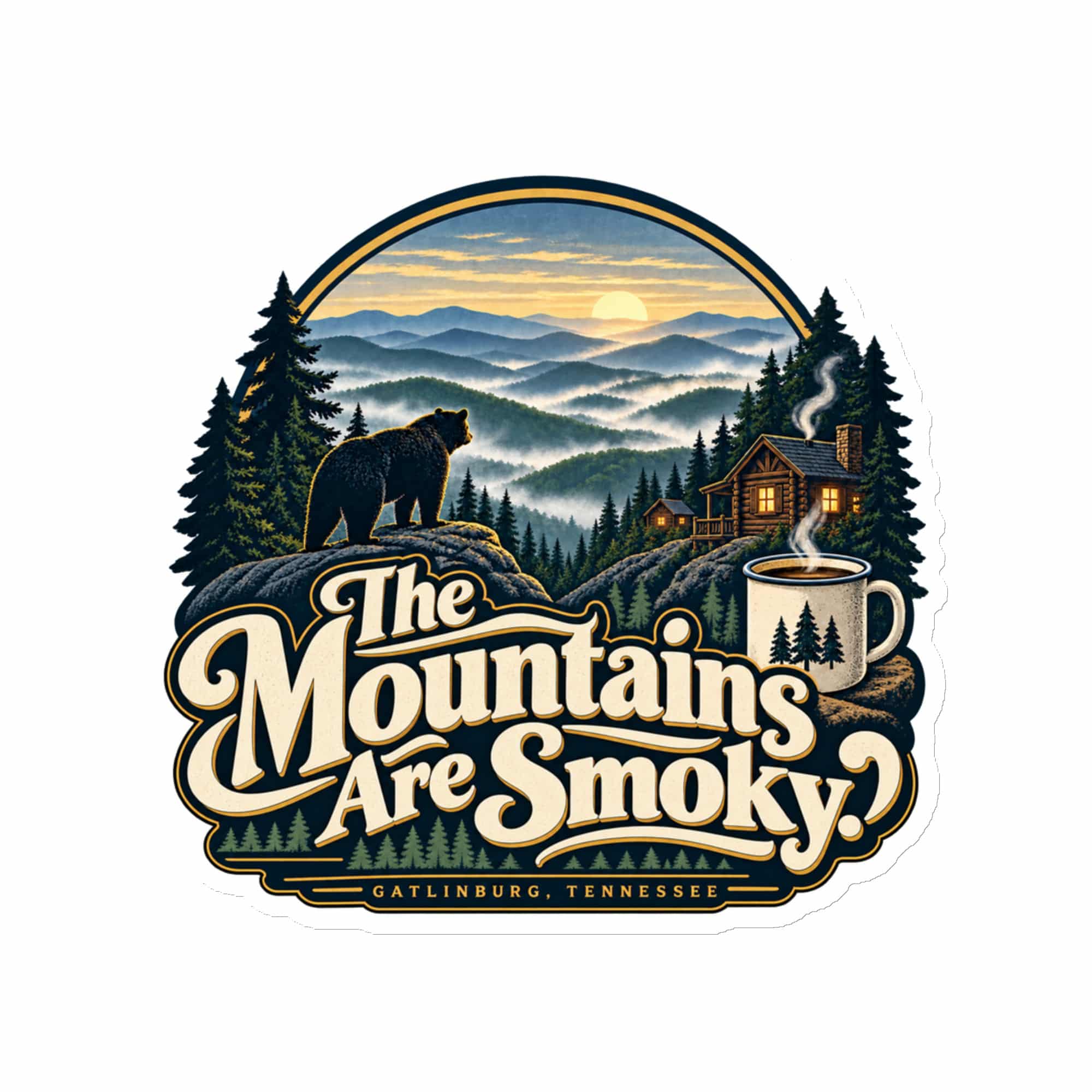 Gatlinburg and the Smokies Die-Cut Magnet: The Mountains Are Smoky, Woodland Scenic Lettering