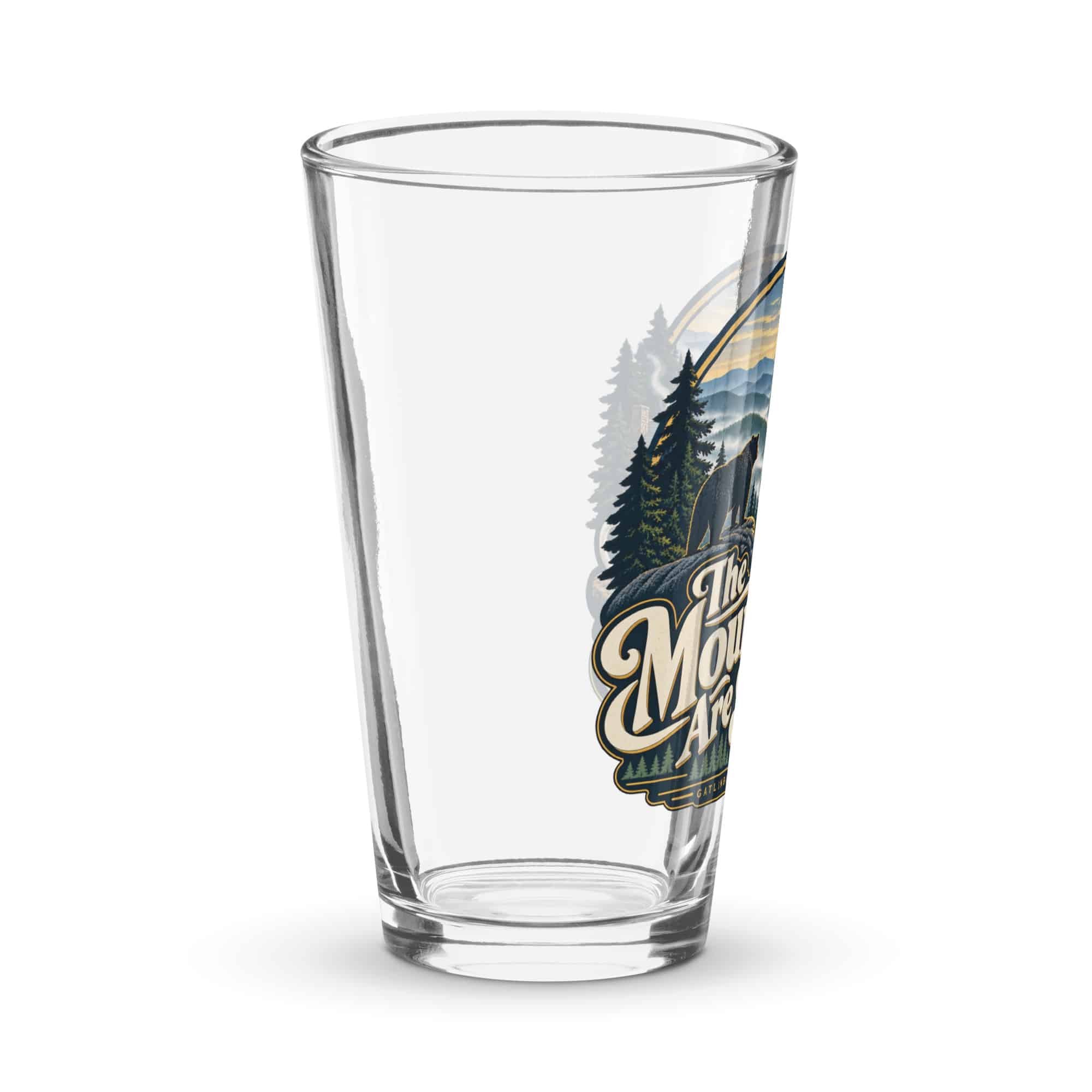 Gatlinburg and the Smokies Pint Glass: The Mountains Are Smoky, Woodland Scenic Lettering