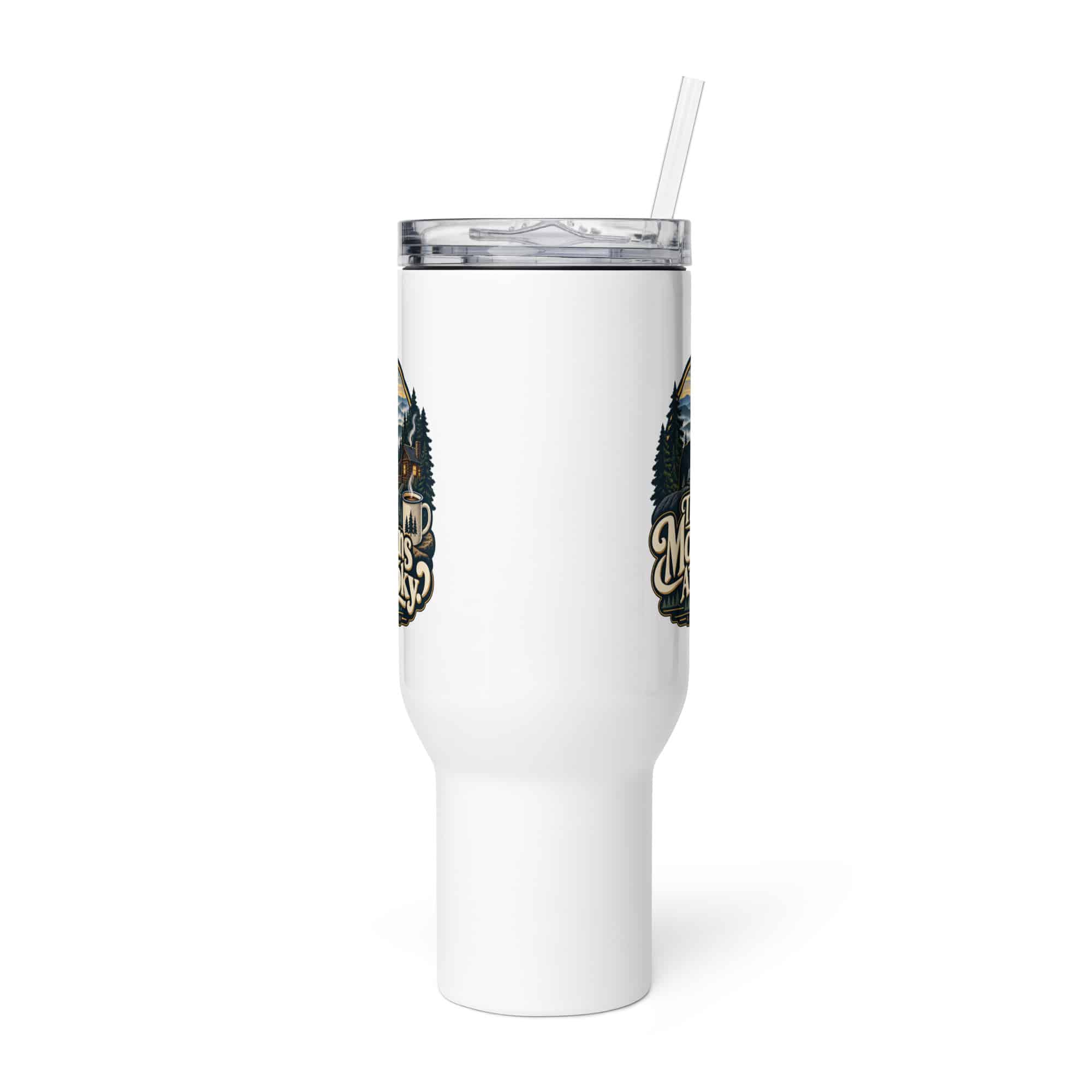 Gatlinburg and the Smokies Travel Mug: The Mountains Are Smoky, Woodland Scenic Lettering