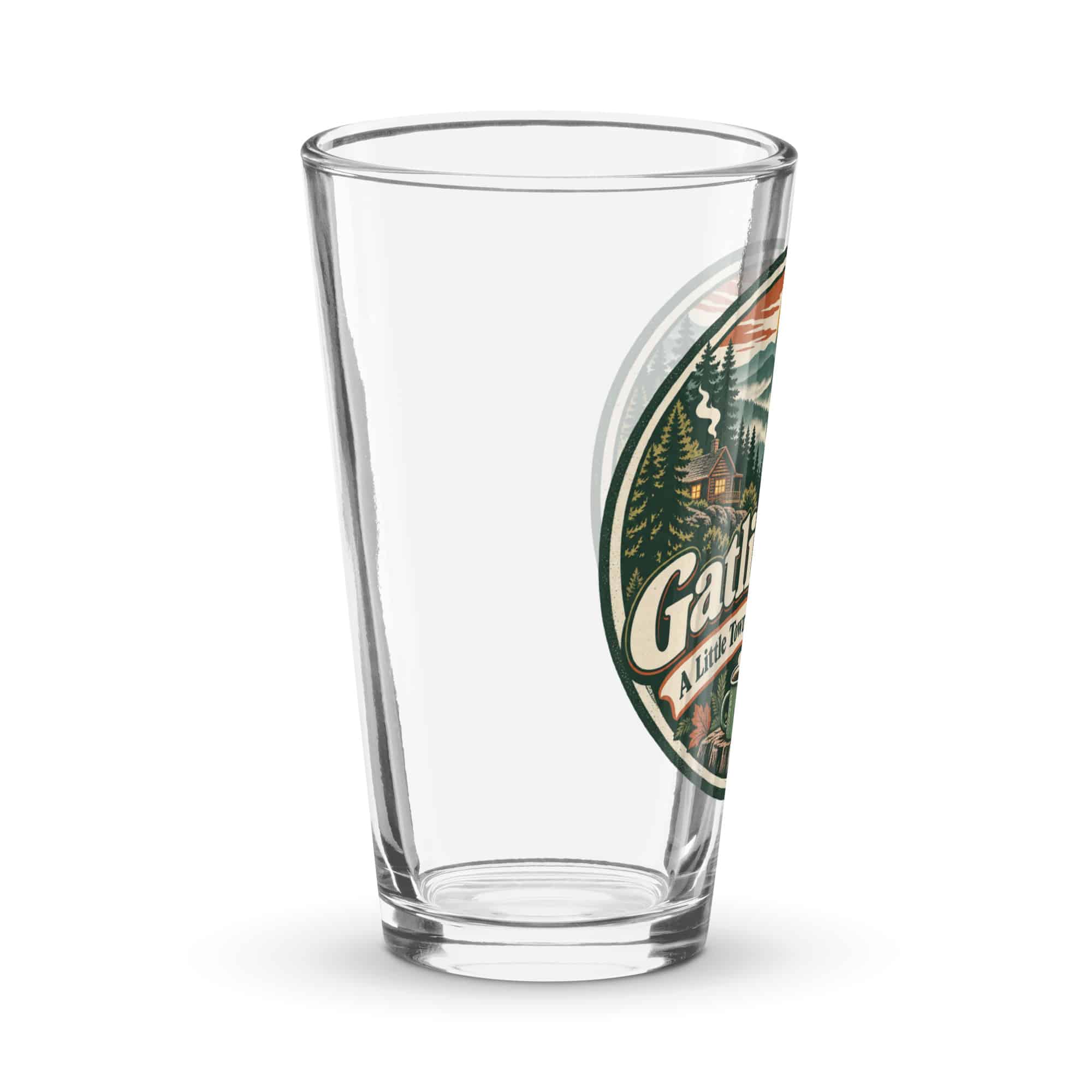 Gatlinburg and the Smokies Pint Glass: Gatlinburg: A Little Town, a Lot of Mountain, Vintage Round Badge