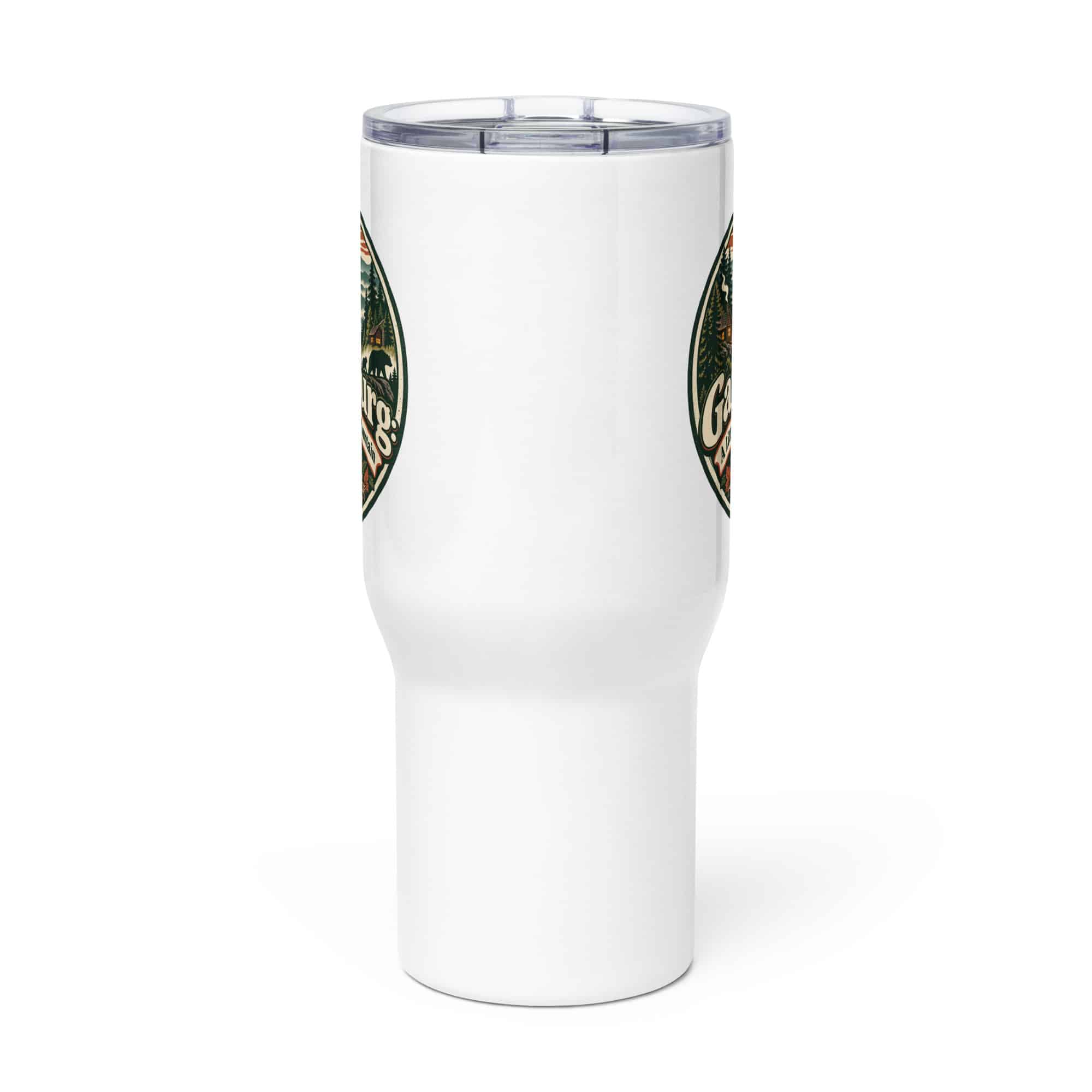 Gatlinburg and the Smokies Travel Mug: Gatlinburg: A Little Town, a Lot of Mountain, Vintage Round Badge