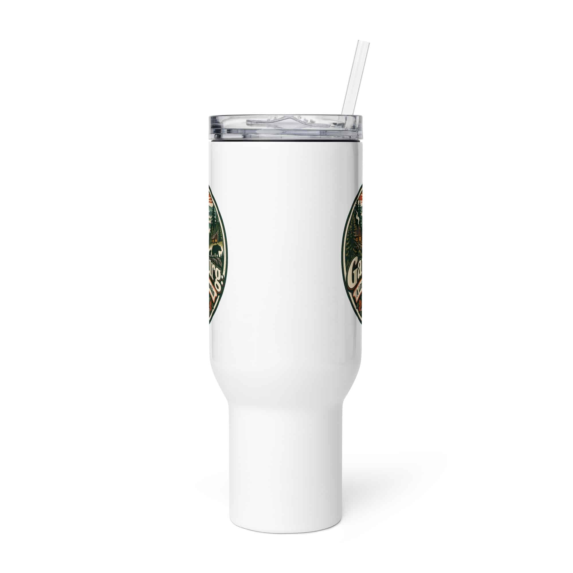 Gatlinburg and the Smokies Travel Mug: Gatlinburg: A Little Town, a Lot of Mountain, Vintage Round Badge
