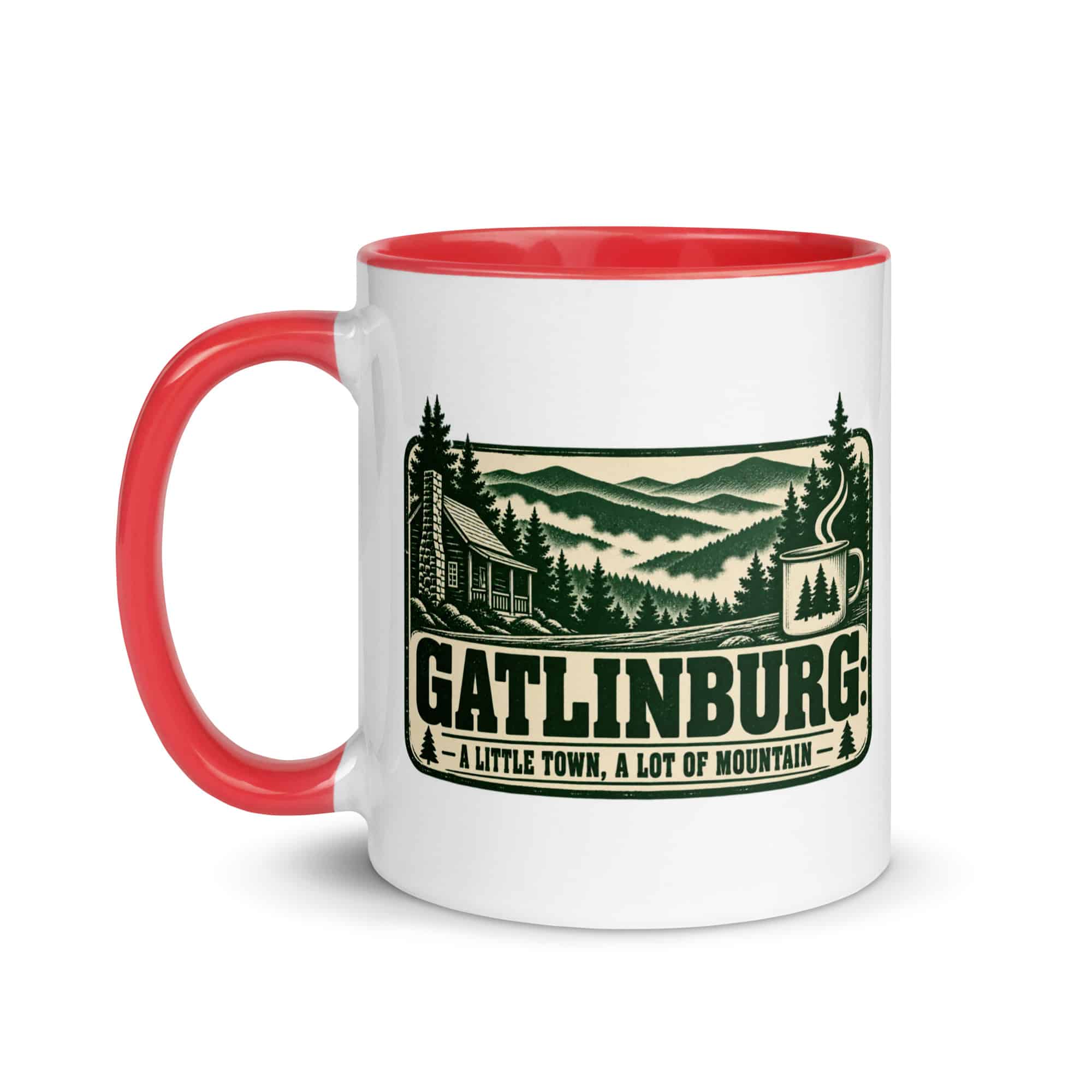Gatlinburg and the Smokies Color Inside Coffee Mug: Gatlinburg: A Little Town, a Lot of Mountain, Forest Ink Stamp