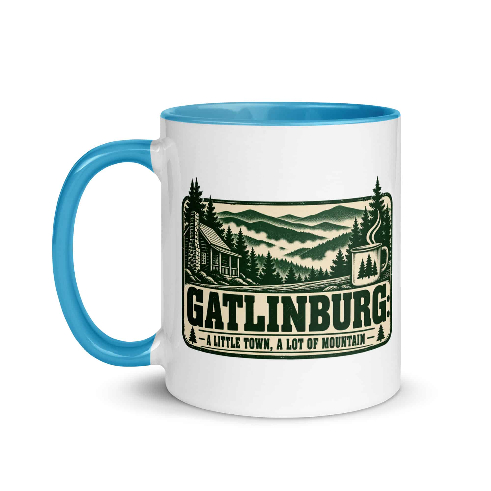 Gatlinburg and the Smokies Color Inside Coffee Mug: Gatlinburg: A Little Town, a Lot of Mountain, Forest Ink Stamp