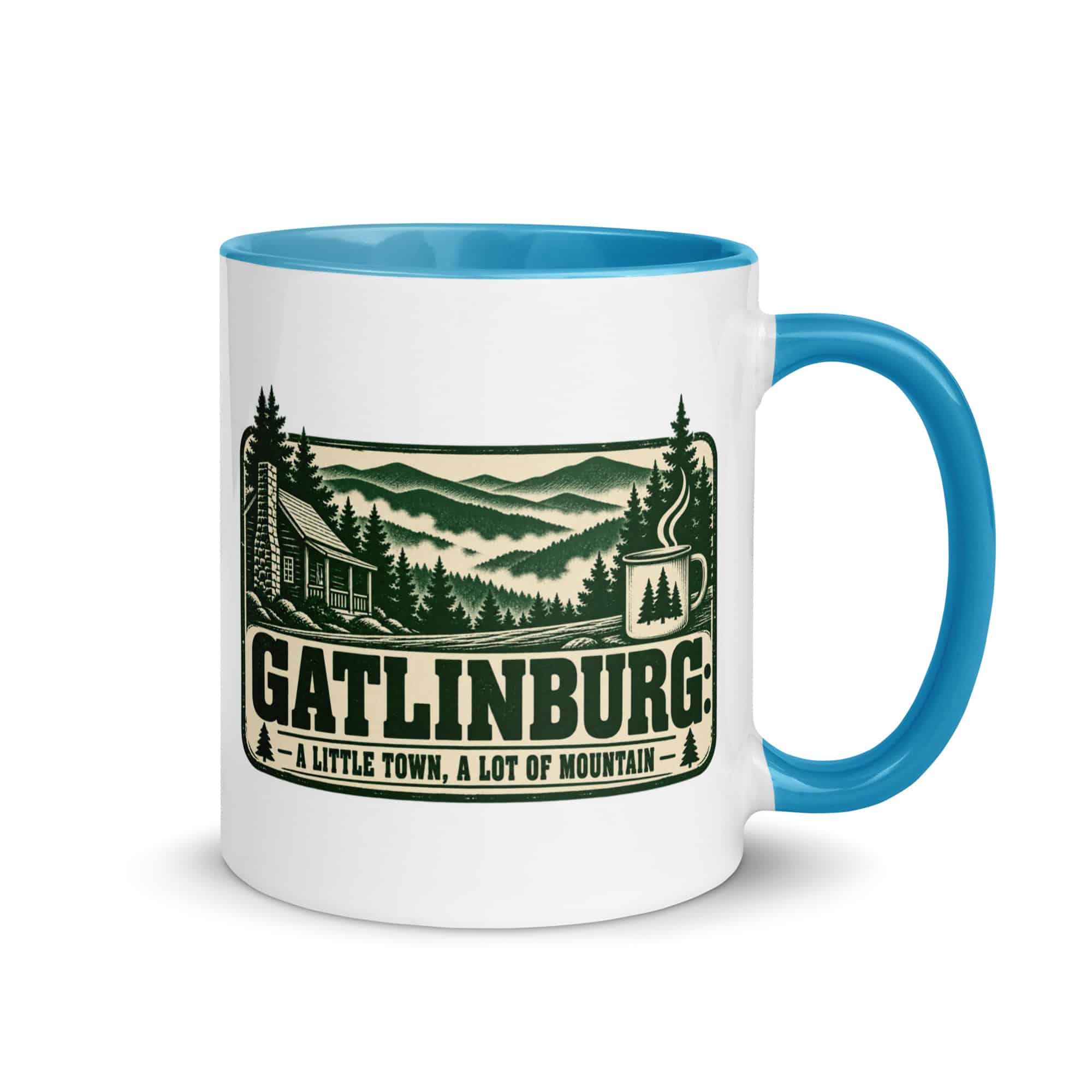 Gatlinburg and the Smokies Color Inside Coffee Mug: Gatlinburg: A Little Town, a Lot of Mountain, Forest Ink Stamp