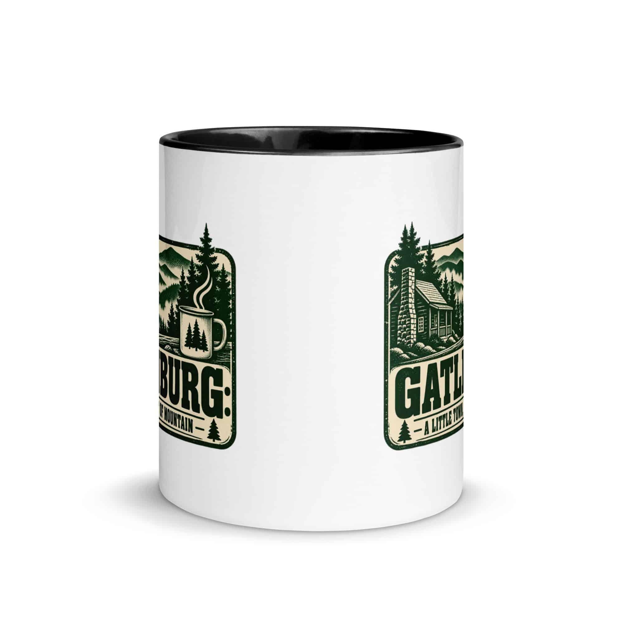 Gatlinburg and the Smokies Color Inside Coffee Mug: Gatlinburg: A Little Town, a Lot of Mountain, Forest Ink Stamp