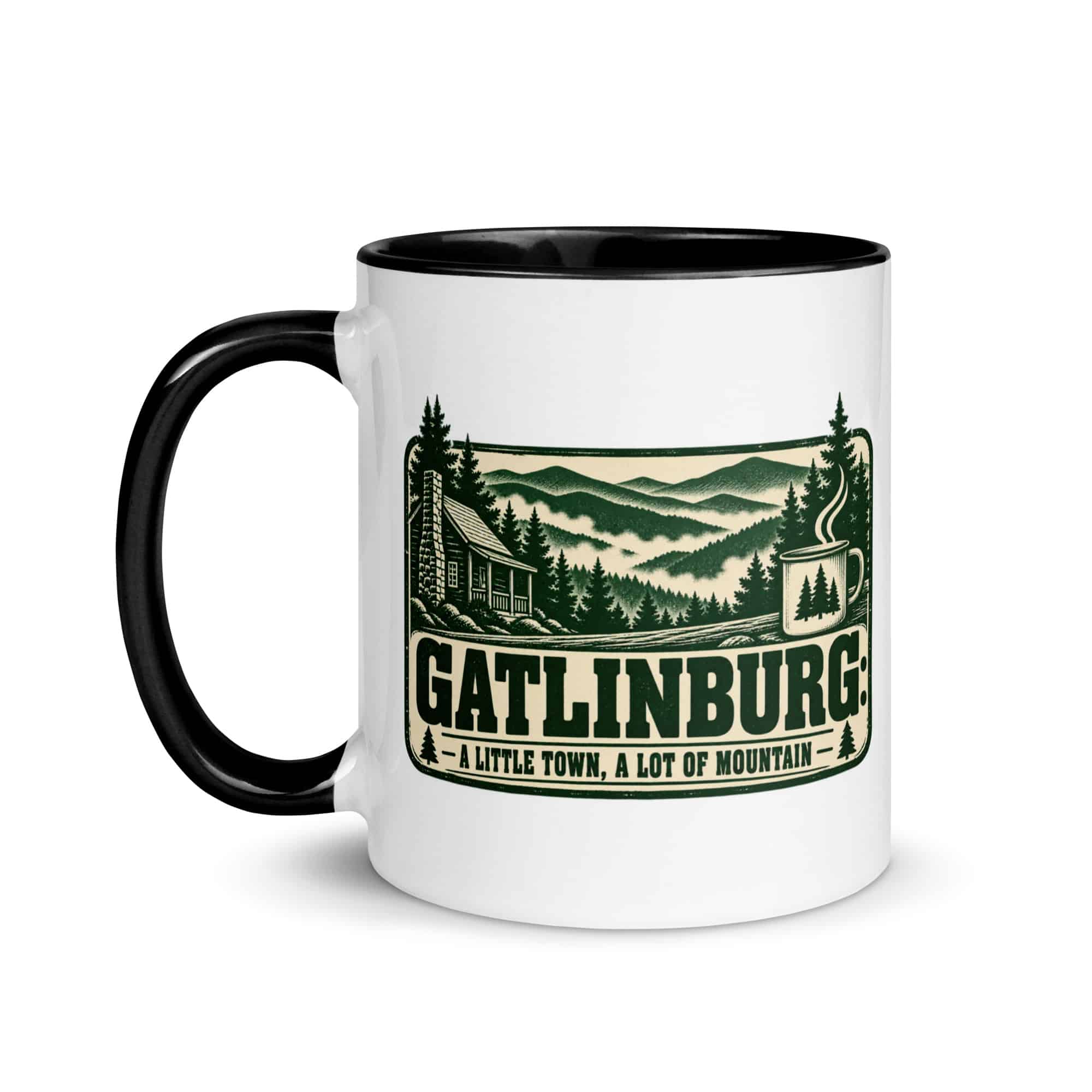 Gatlinburg and the Smokies Color Inside Coffee Mug: Gatlinburg: A Little Town, a Lot of Mountain, Forest Ink Stamp