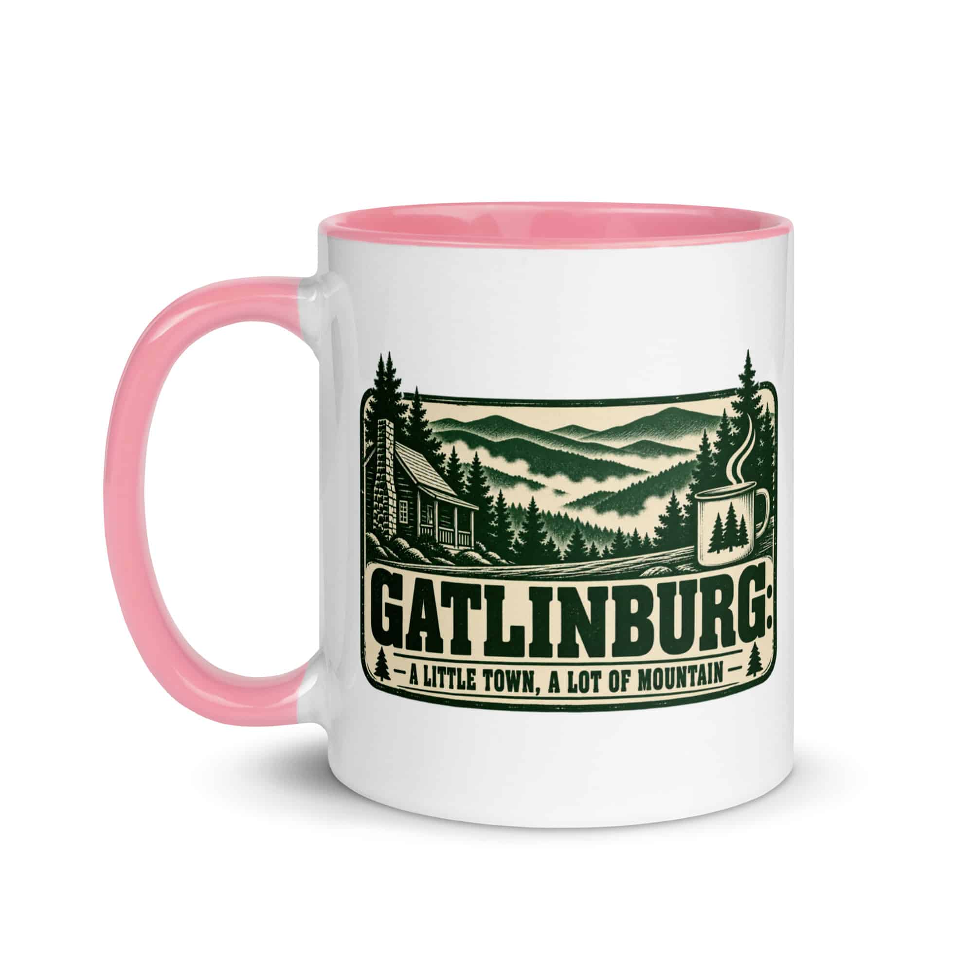 Gatlinburg and the Smokies Color Inside Coffee Mug: Gatlinburg: A Little Town, a Lot of Mountain, Forest Ink Stamp