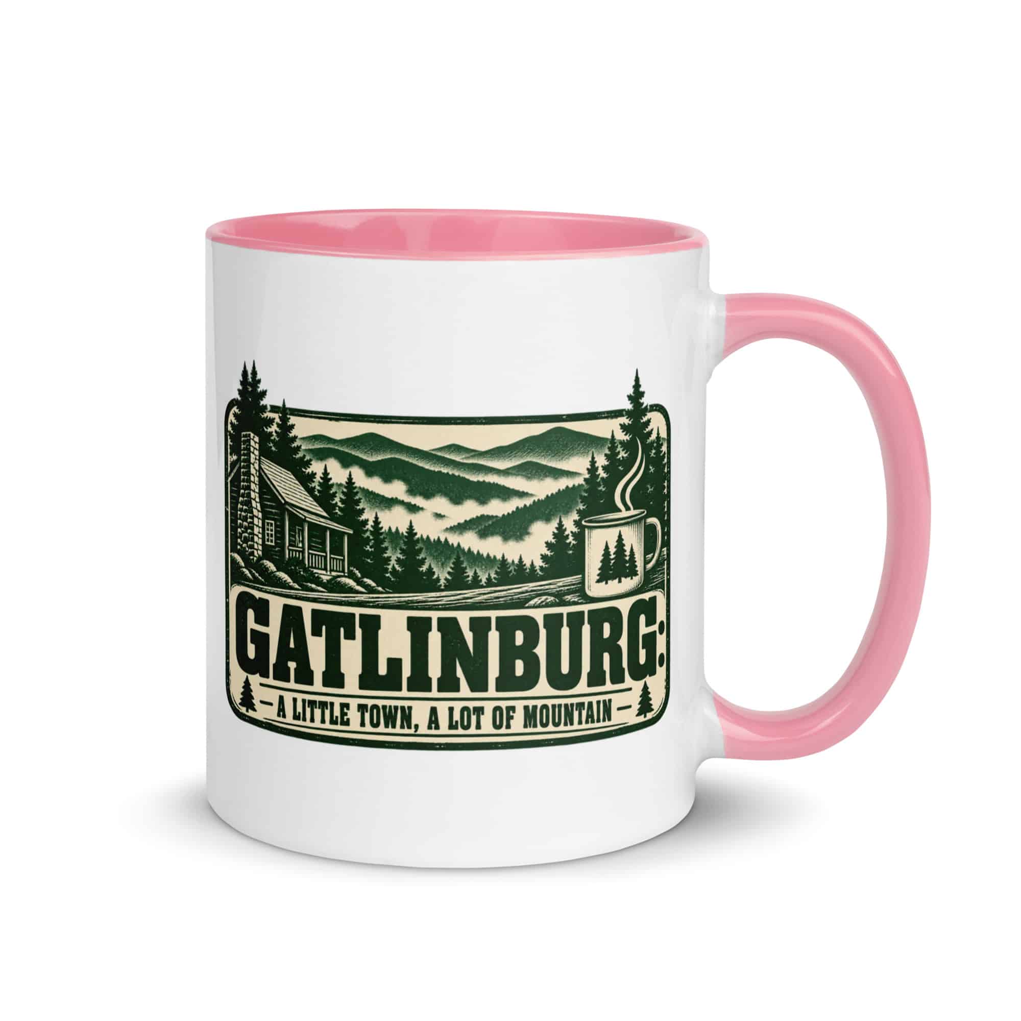 Gatlinburg and the Smokies Color Inside Coffee Mug: Gatlinburg: A Little Town, a Lot of Mountain, Forest Ink Stamp