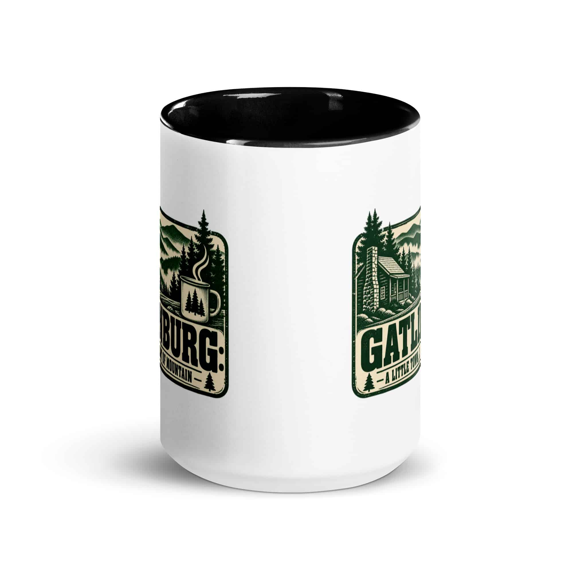 Gatlinburg and the Smokies Color Inside Coffee Mug: Gatlinburg: A Little Town, a Lot of Mountain, Forest Ink Stamp