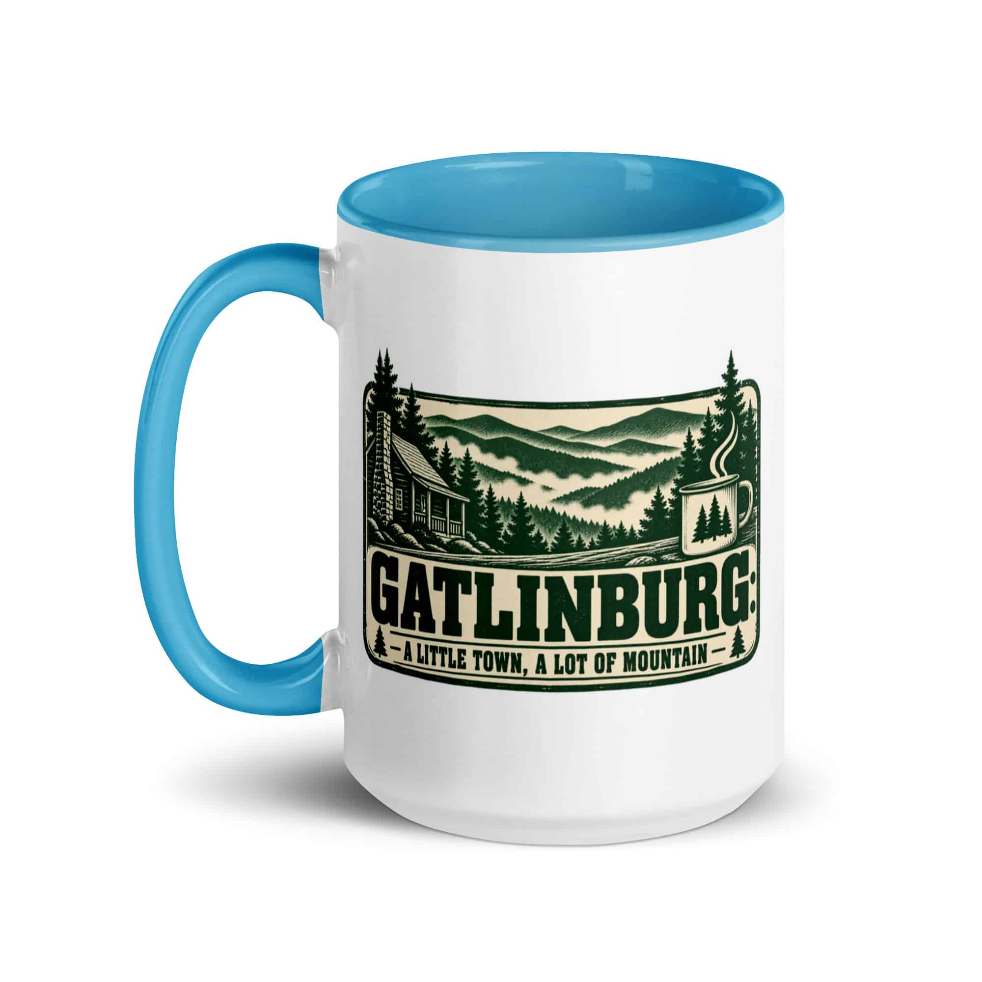 Gatlinburg and the Smokies Color Inside Coffee Mug: Gatlinburg: A Little Town, a Lot of Mountain, Forest Ink Stamp