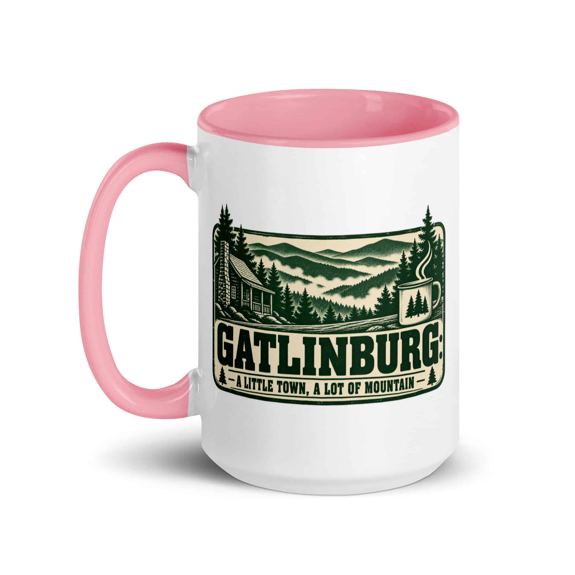 Gatlinburg and the Smokies Color Inside Coffee Mug: Gatlinburg: A Little Town, a Lot of Mountain, Forest Ink Stamp
