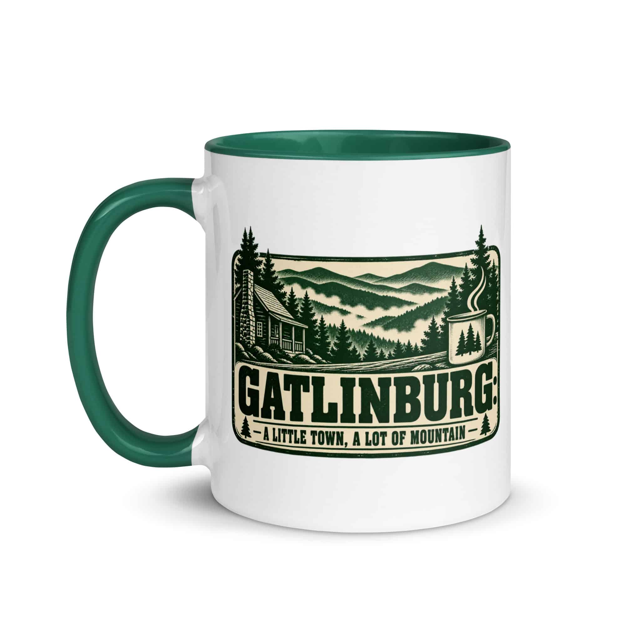 Gatlinburg and the Smokies Color Inside Coffee Mug: Gatlinburg: A Little Town, a Lot of Mountain, Forest Ink Stamp