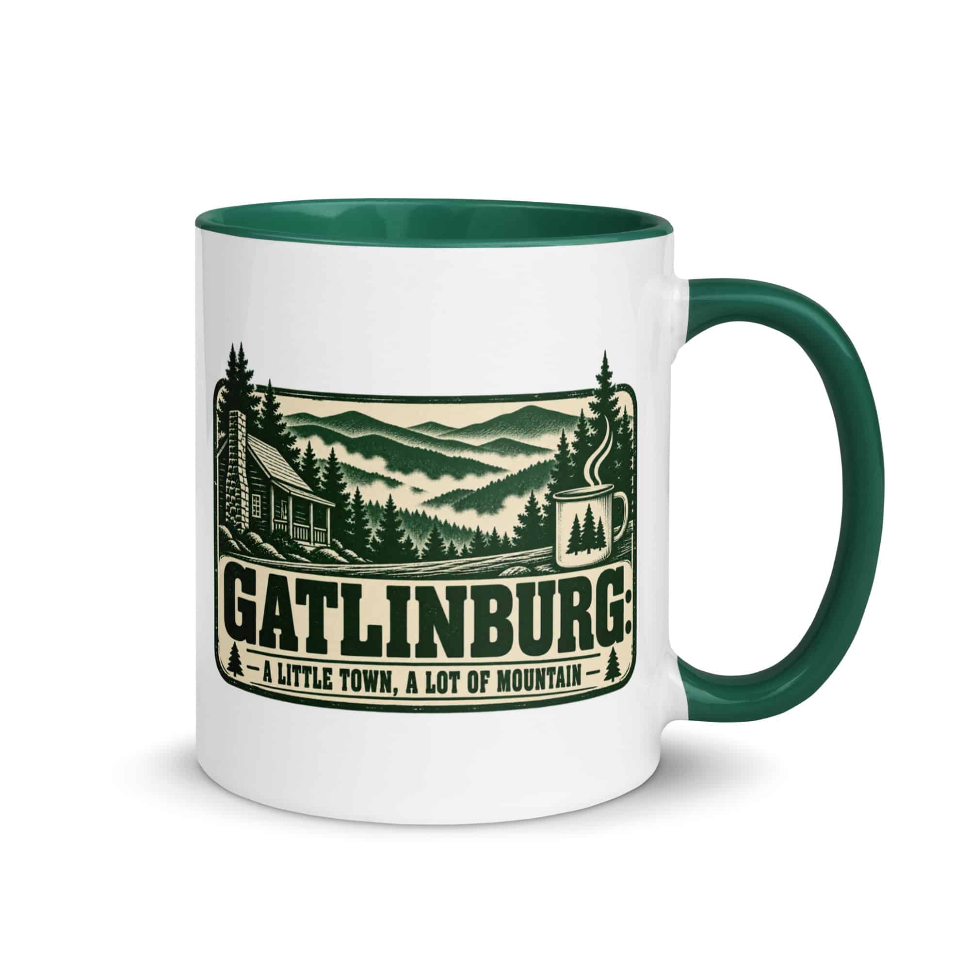 Gatlinburg and the Smokies Color Inside Coffee Mug: Gatlinburg: A Little Town, a Lot of Mountain, Forest Ink Stamp